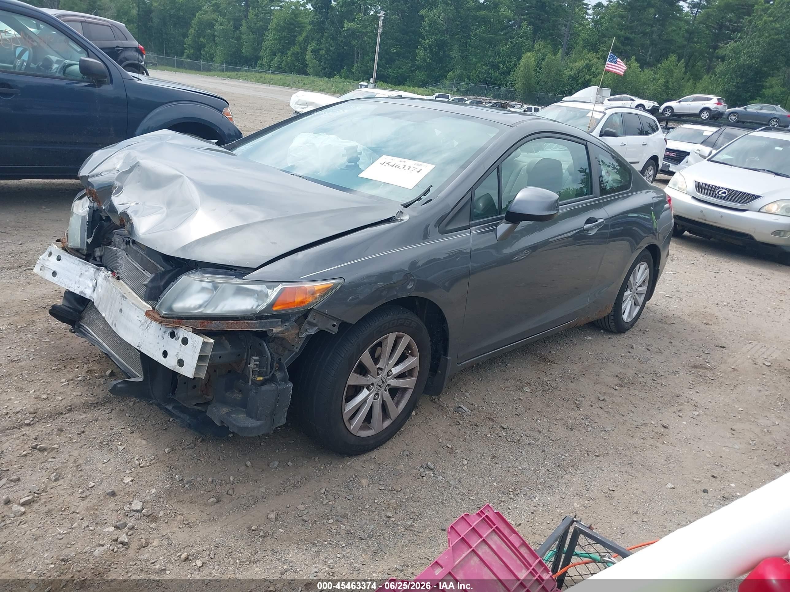 2012 Honda Civic Ex Gray vin: 2HGFG3B83CH512380