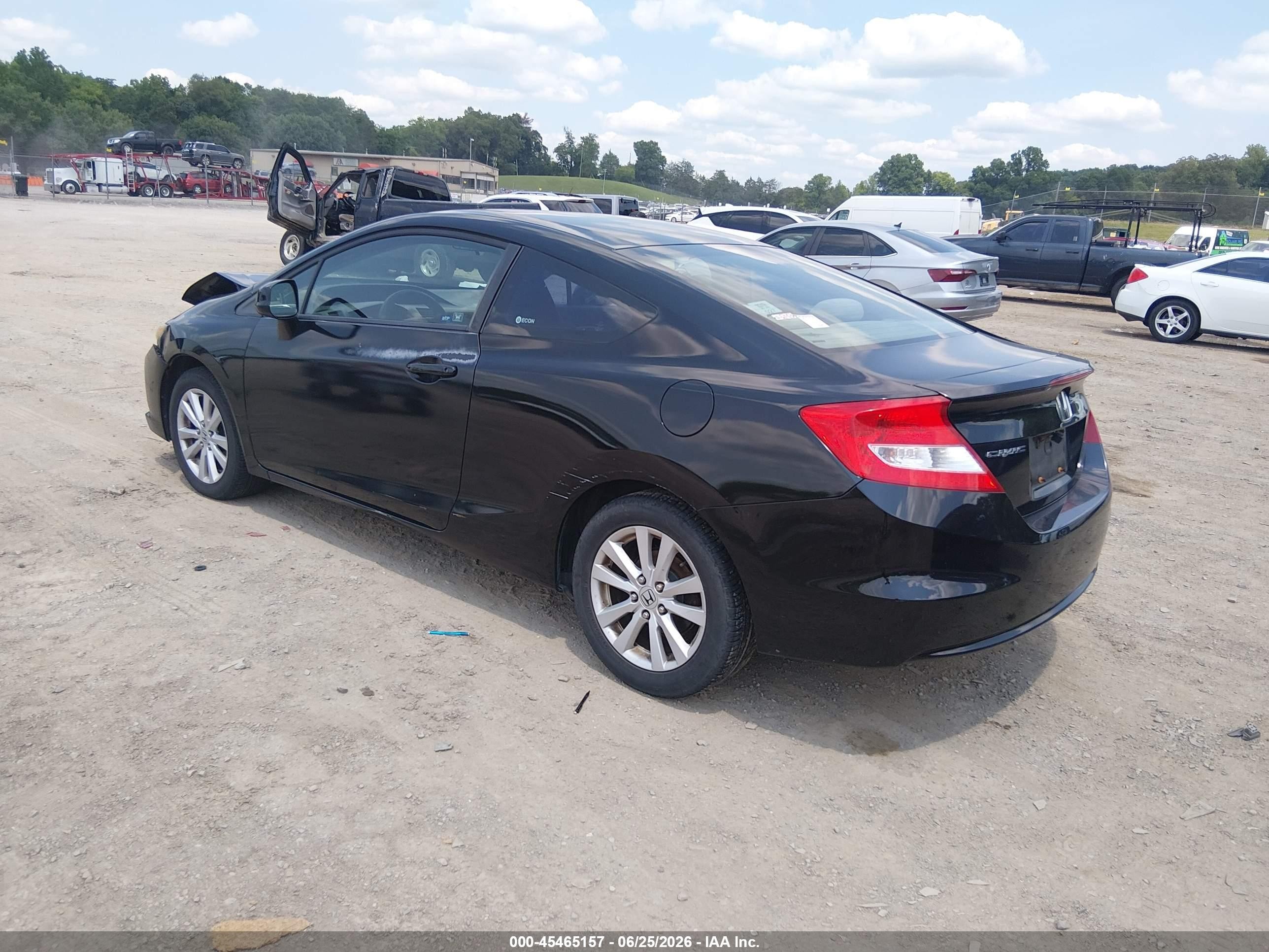 2012 Honda Civic Ex Black vin: 2HGFG3B83CH524156