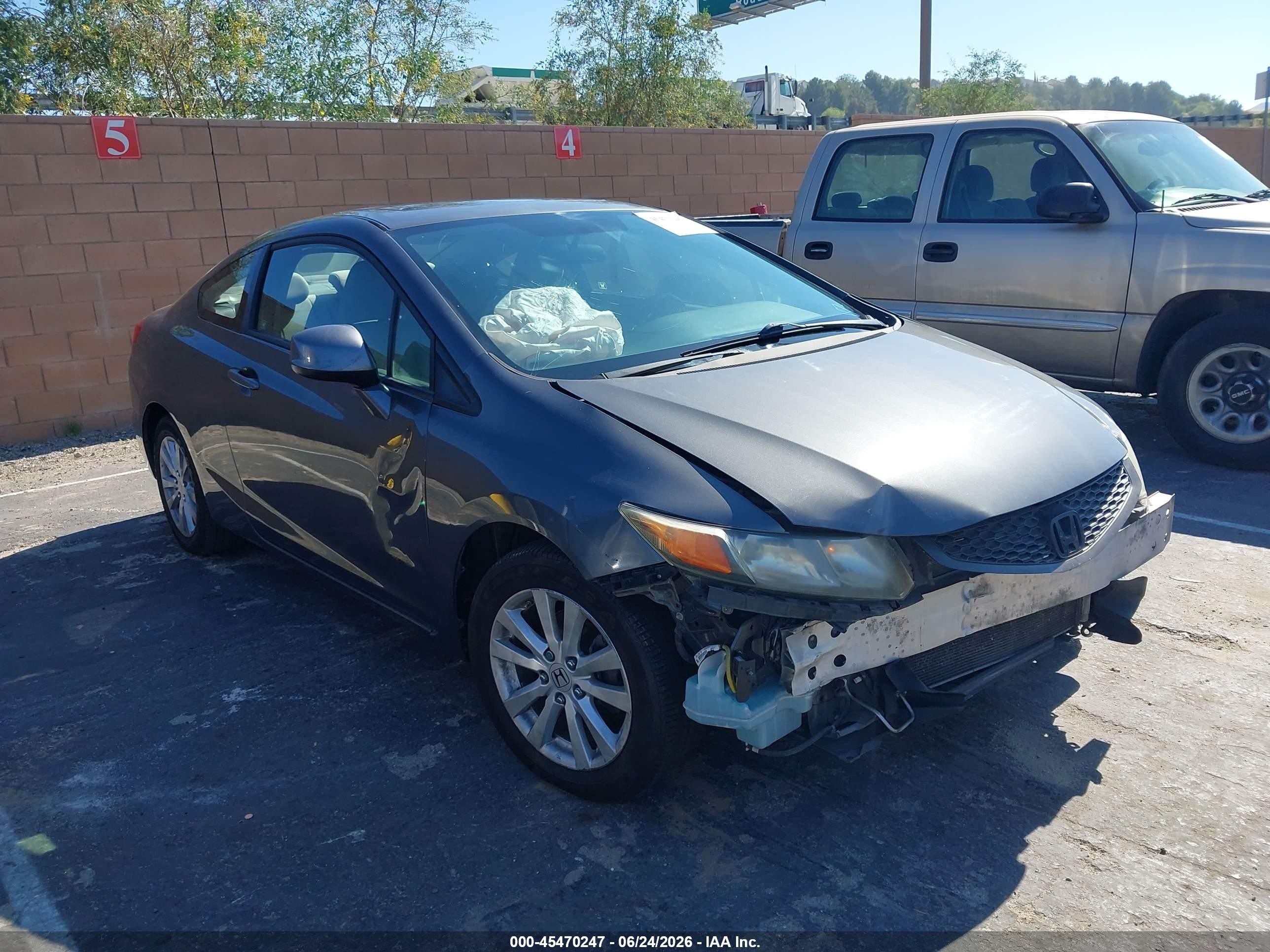 2012 Honda Civic Ex Gray vin: 2HGFG3B83CH529244