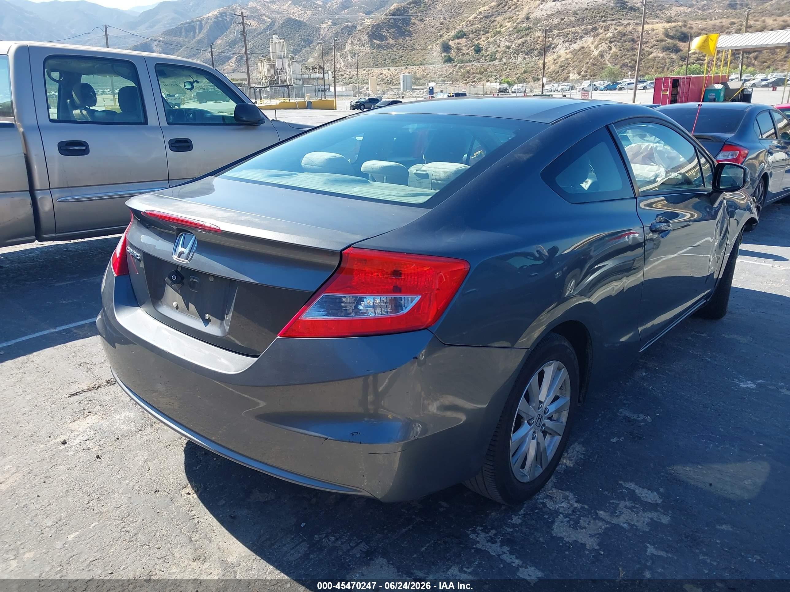 2012 Honda Civic Ex Gray vin: 2HGFG3B83CH529244
