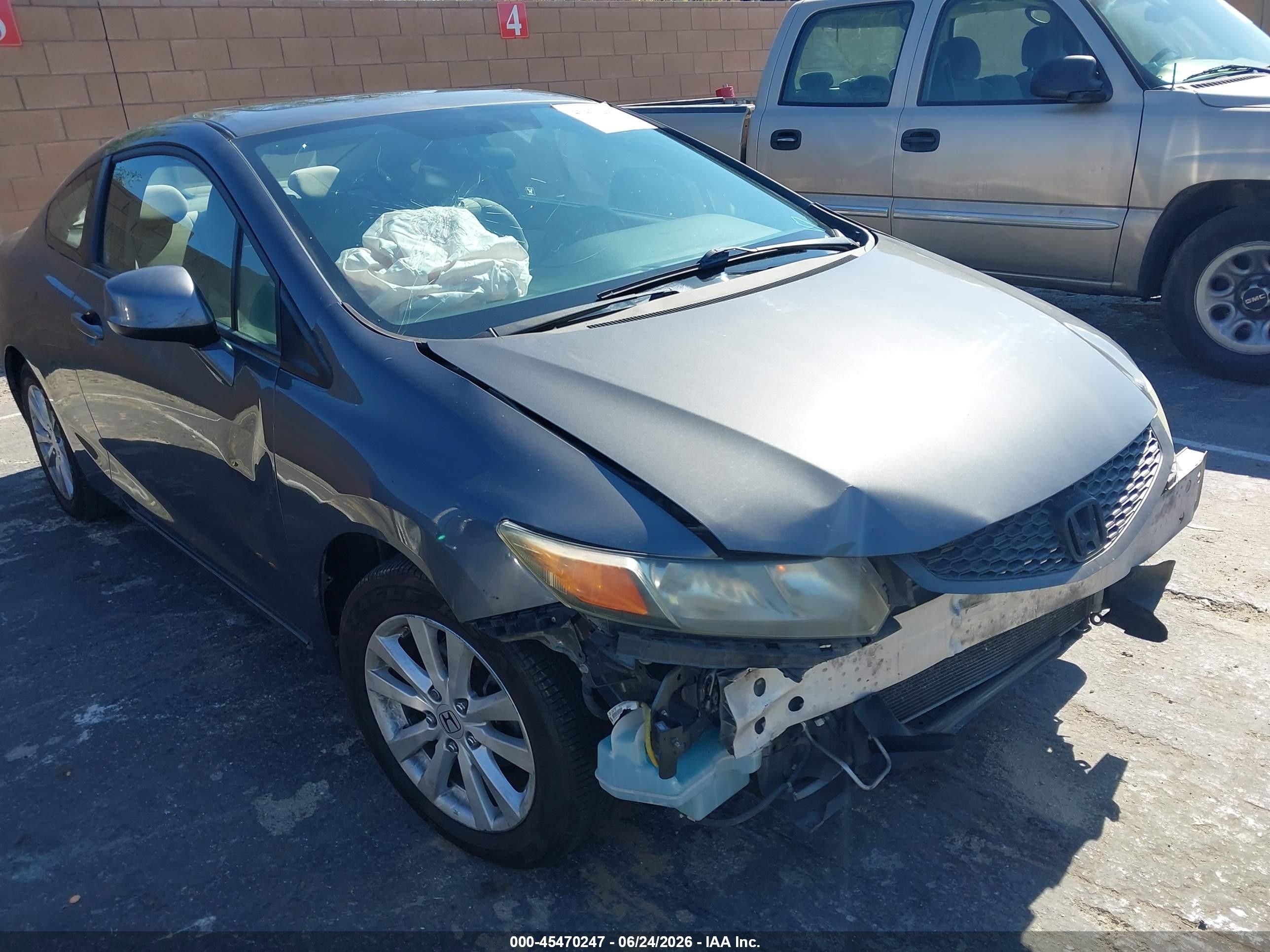 2012 Honda Civic Ex Gray vin: 2HGFG3B83CH529244