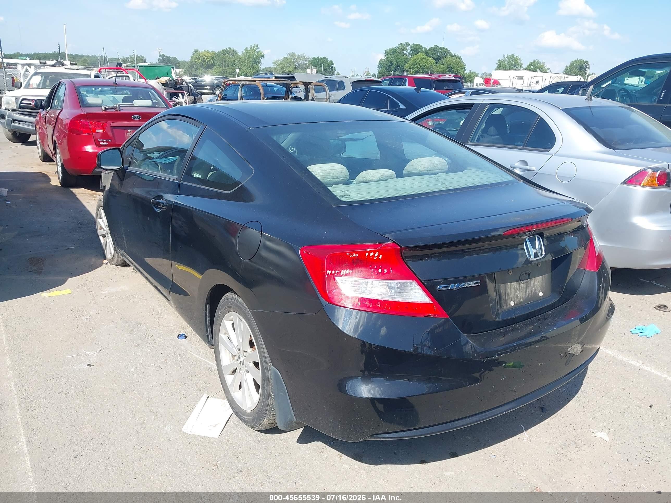 2012 Honda Civic Ex Black vin: 2HGFG3B83CH531494