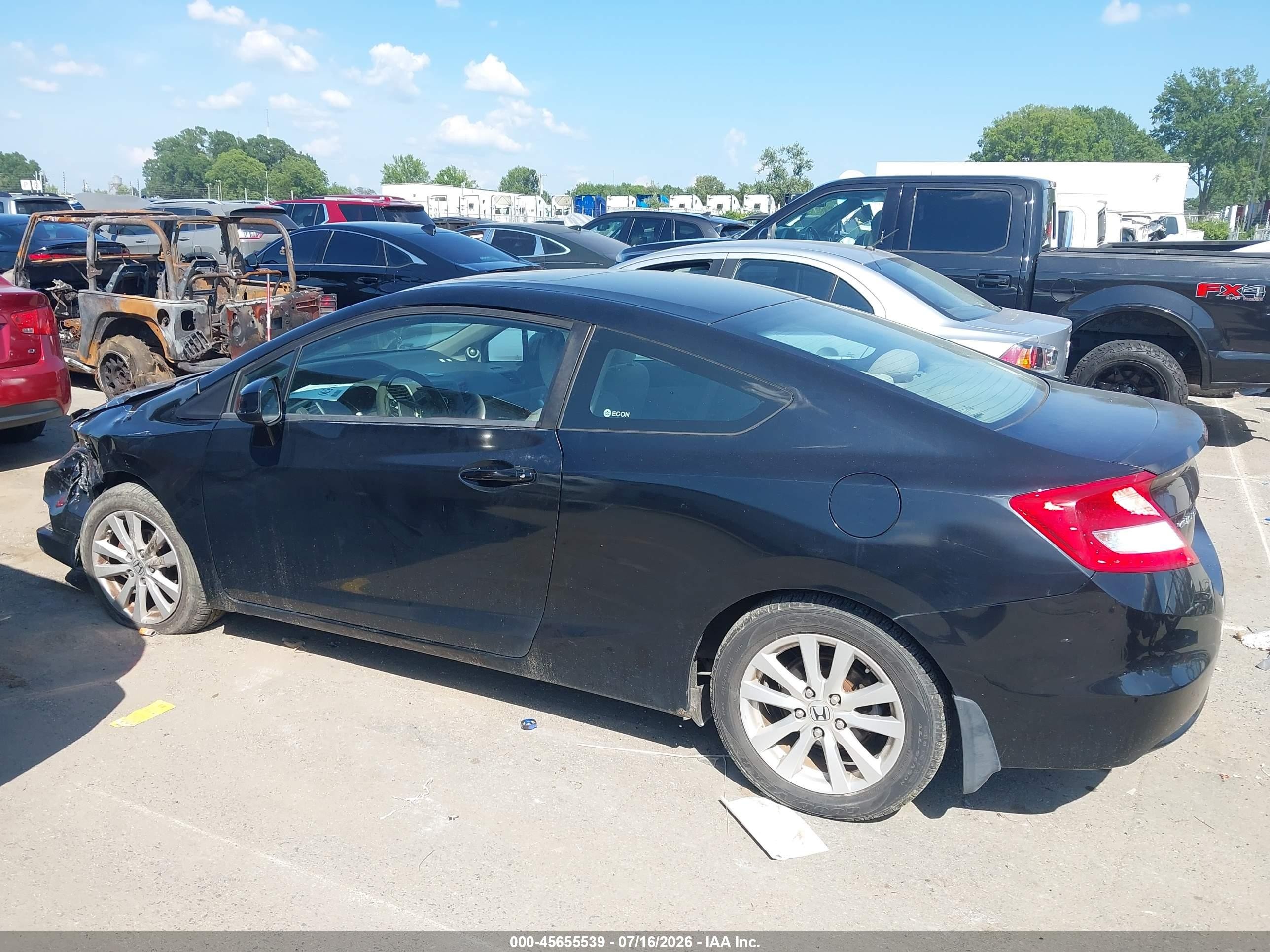 2012 Honda Civic Ex Black vin: 2HGFG3B83CH531494