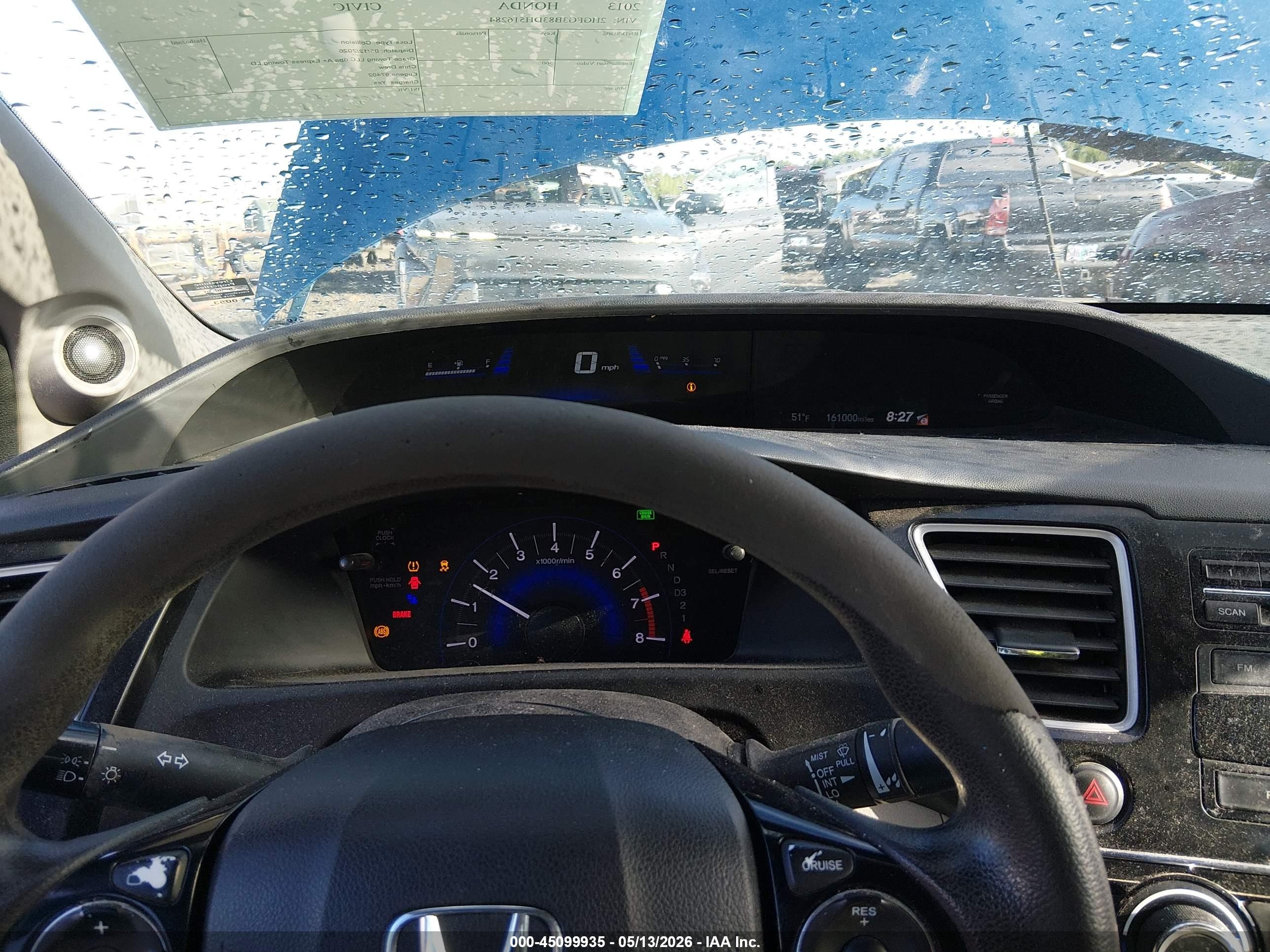 2013 Honda Civic Ex Blue vin: 2HGFG3B83DH516284