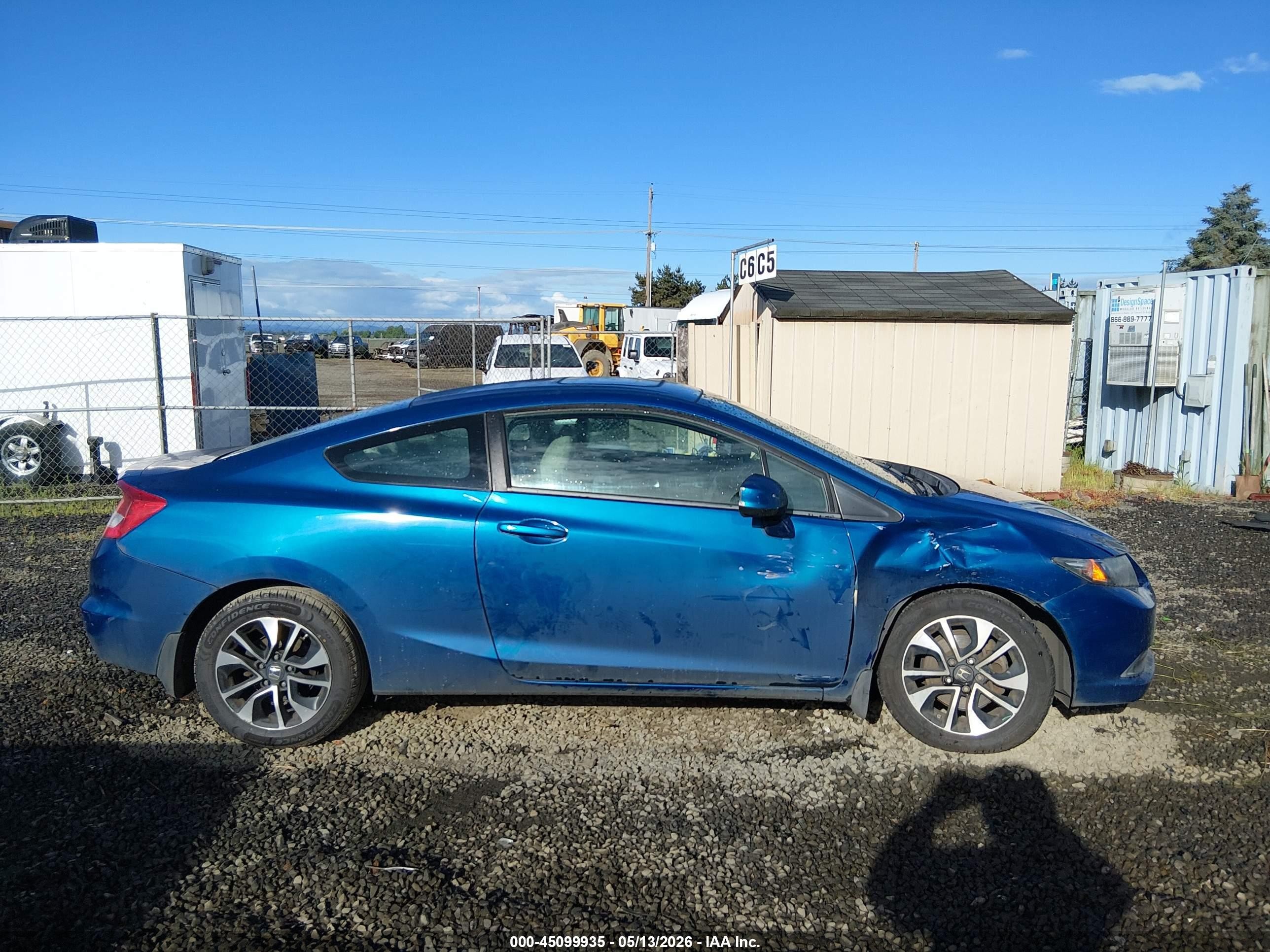 2013 Honda Civic Ex Blue vin: 2HGFG3B83DH516284