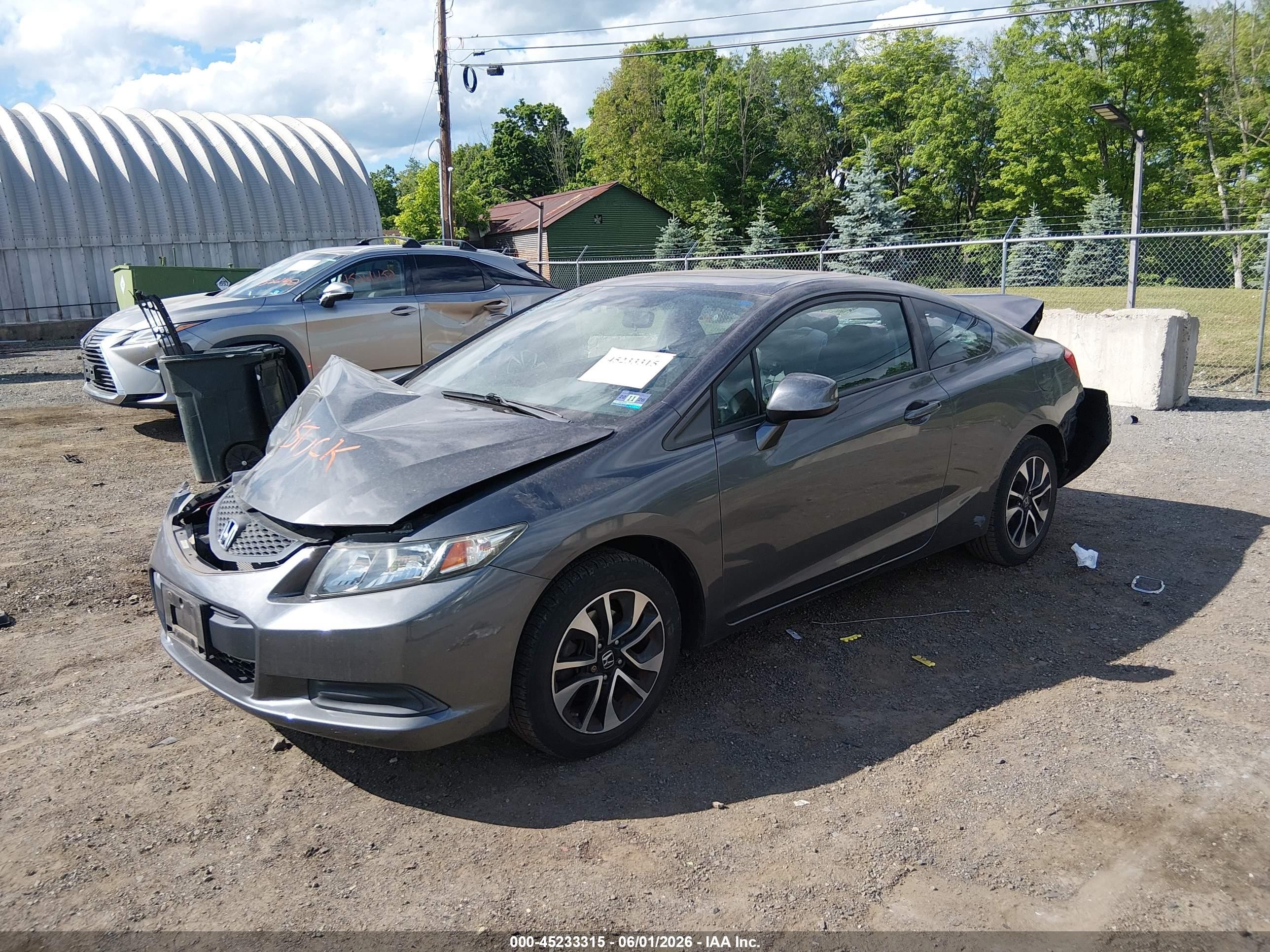 2013 Honda Civic Ex Gray vin: 2HGFG3B83DH524336