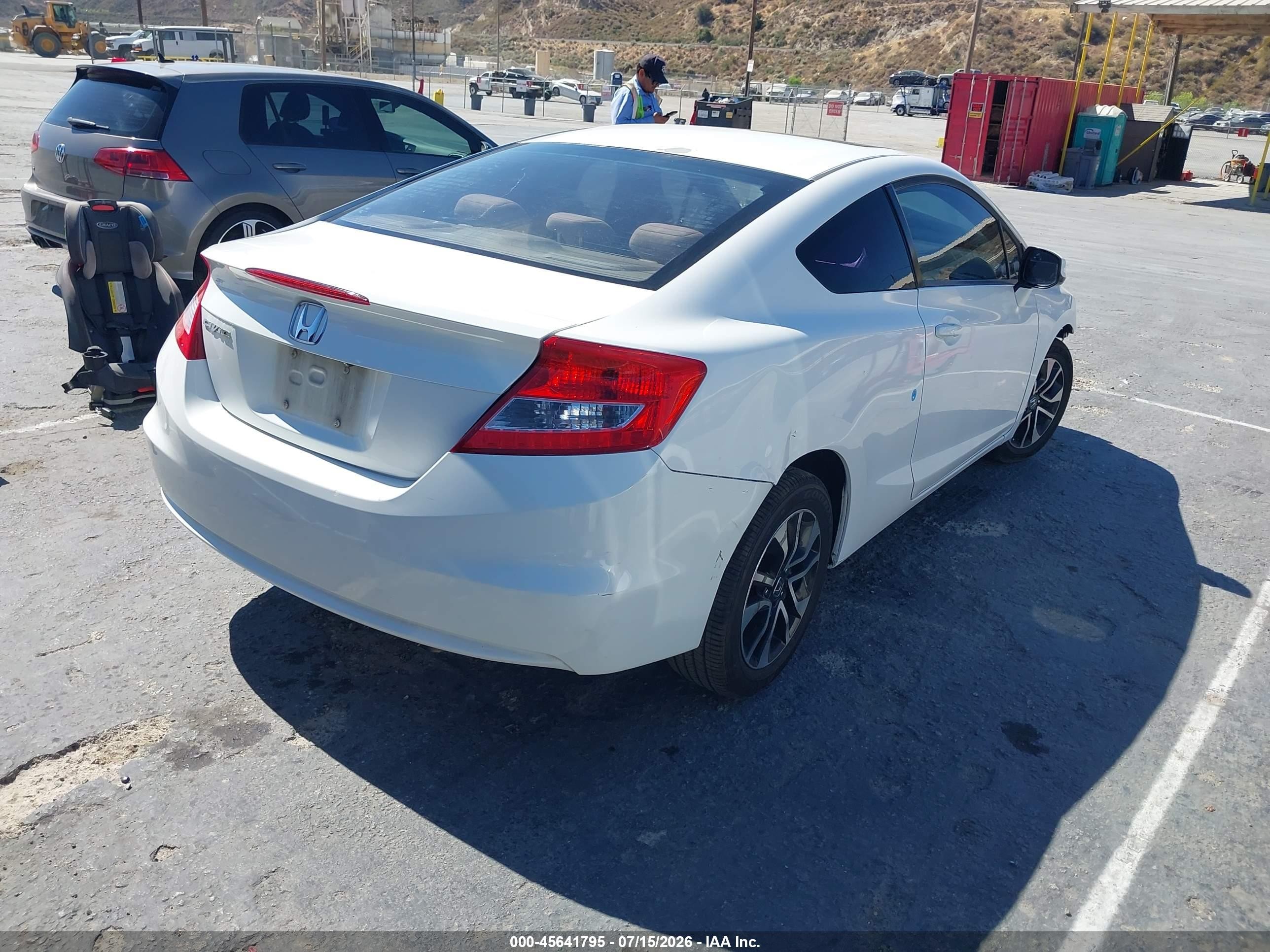 2013 Honda Civic Ex White vin: 2HGFG3B83DH524692