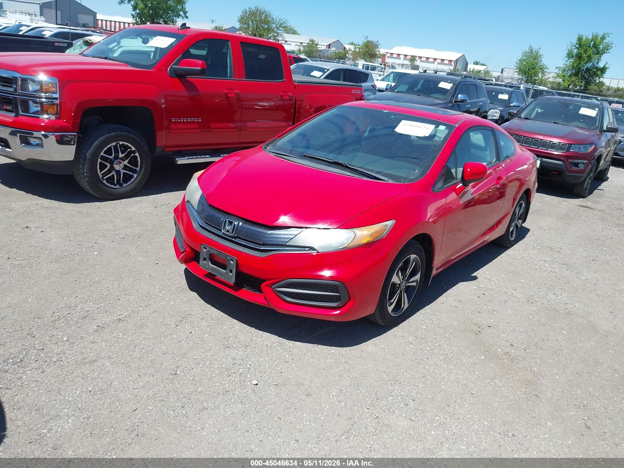 2015 Honda Civic Ex Красный vin: 2HGFG3B83FH506275