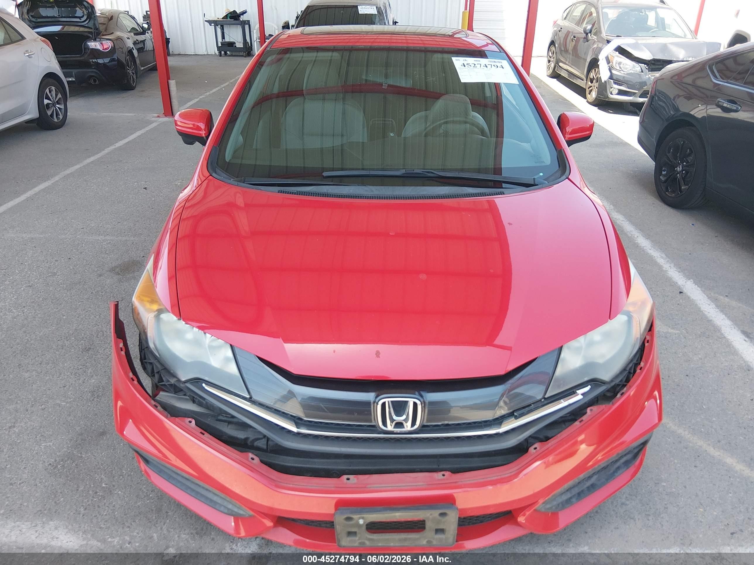2015 Honda Civic Ex Red vin: 2HGFG3B83FH530849