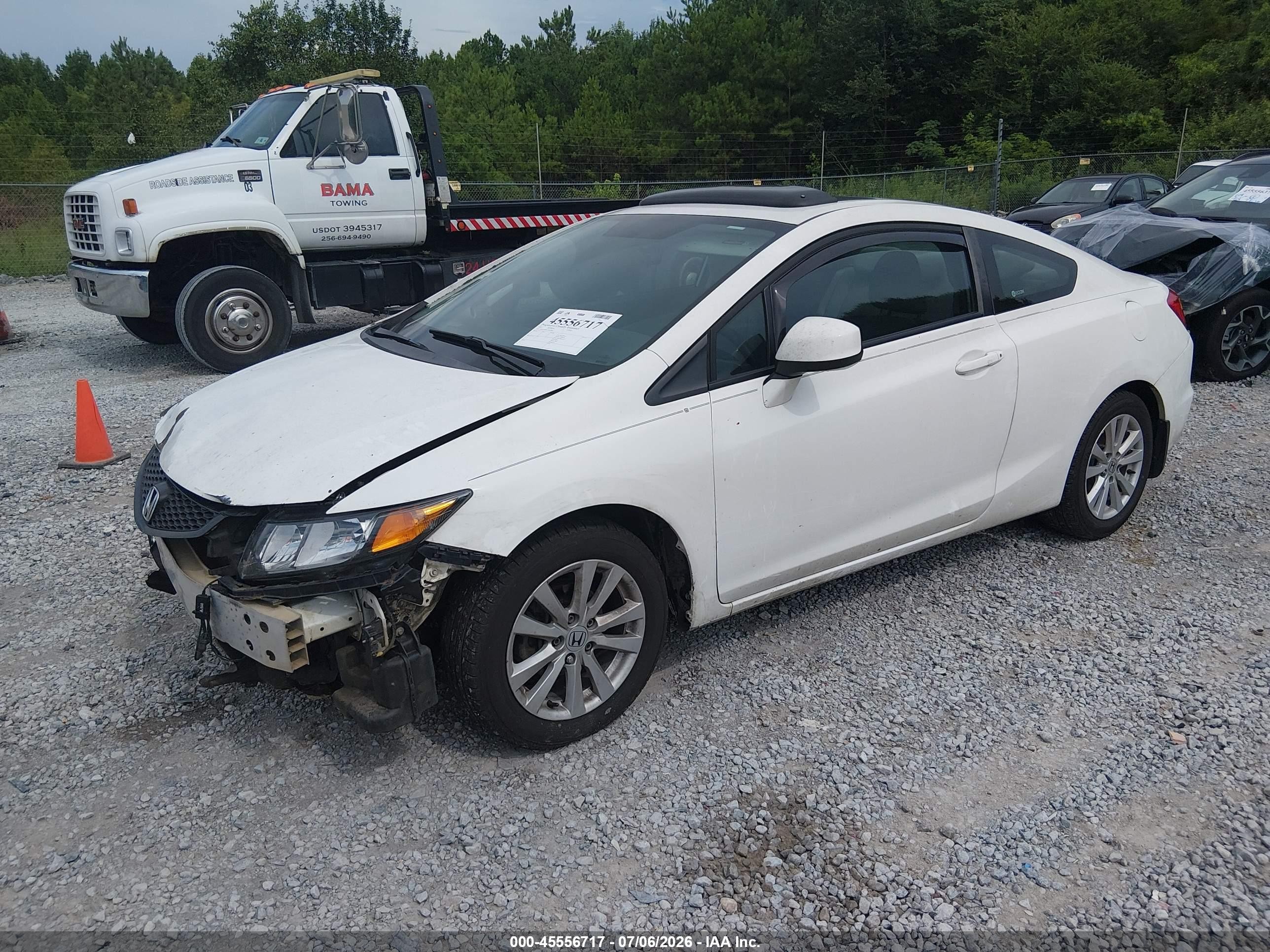 2012 Honda Civic Ex White vin: 2HGFG3B84CH501808