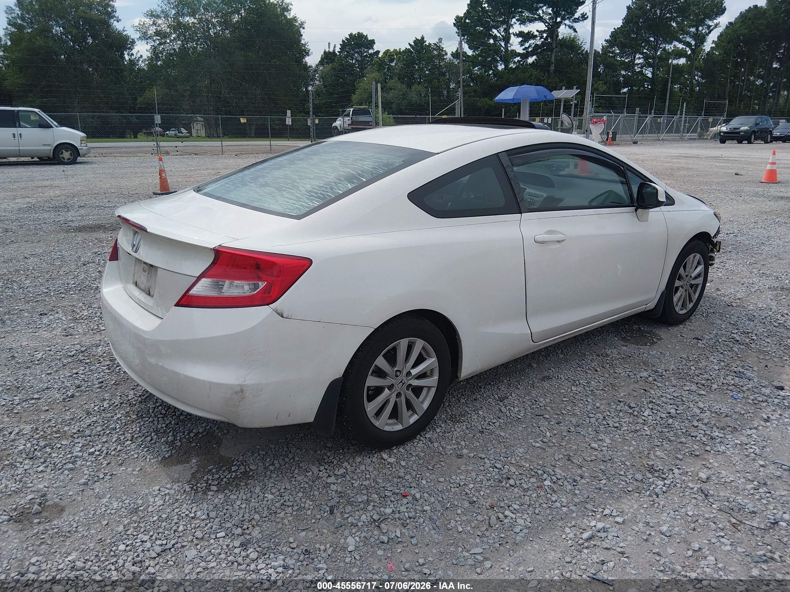 2012 Honda Civic Ex White vin: 2HGFG3B84CH501808