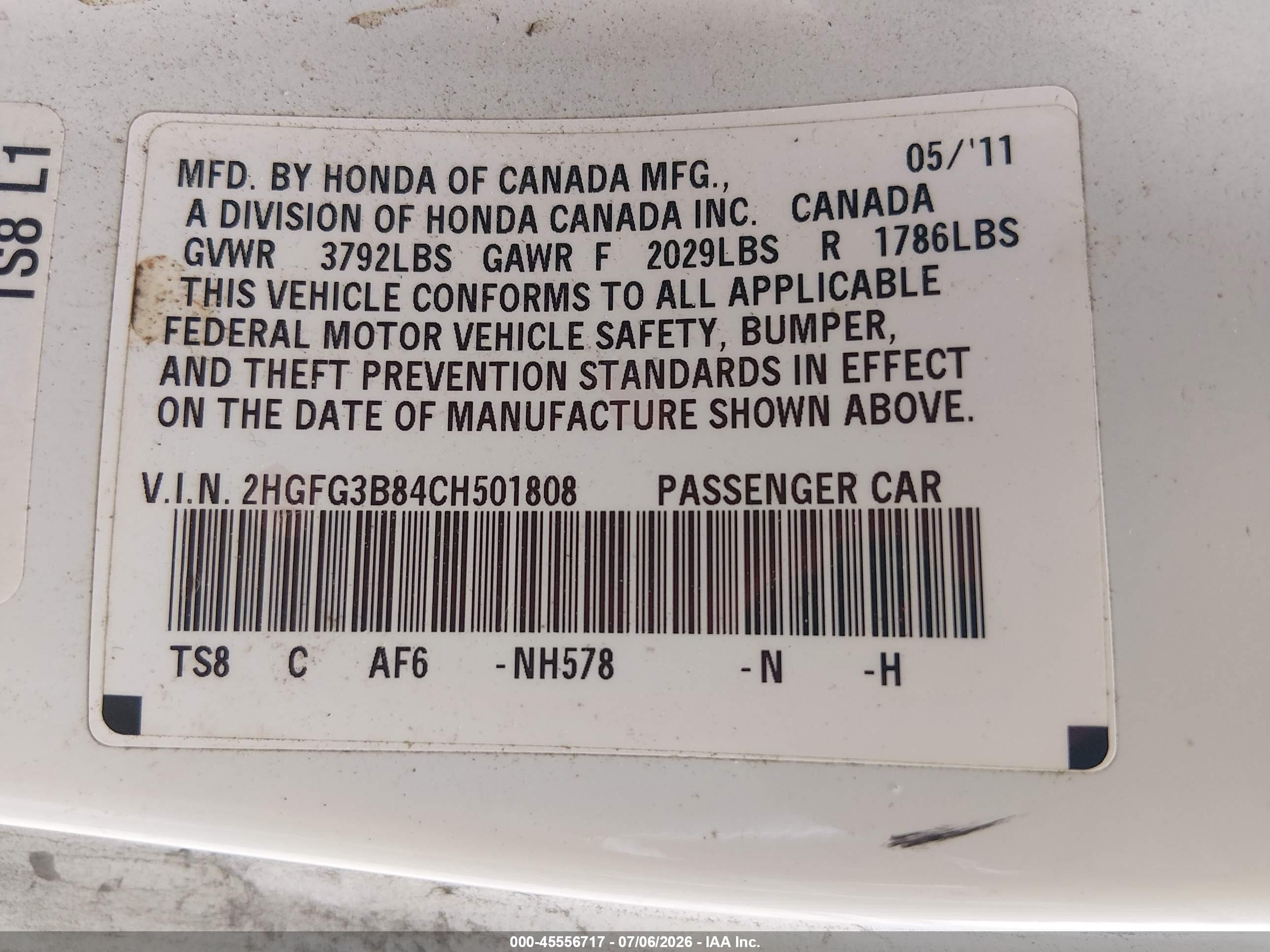 2012 Honda Civic Ex White vin: 2HGFG3B84CH501808