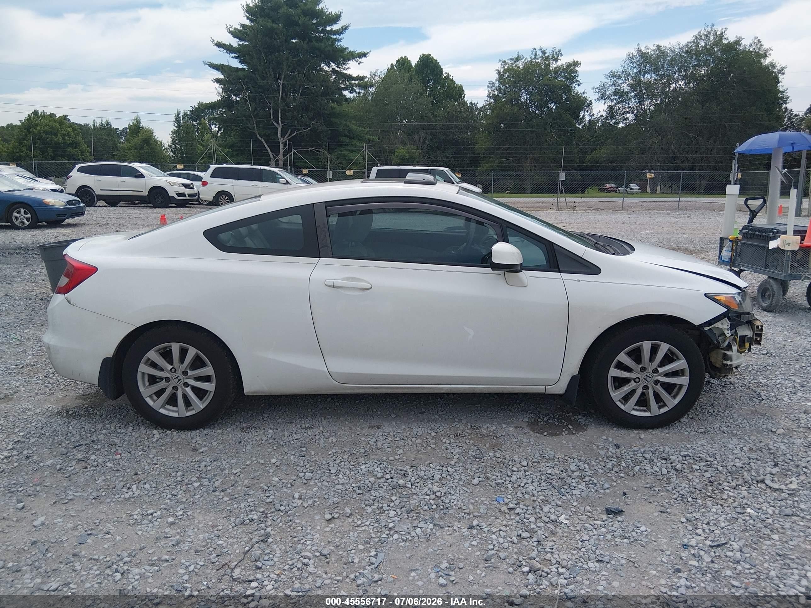 2012 Honda Civic Ex White vin: 2HGFG3B84CH501808