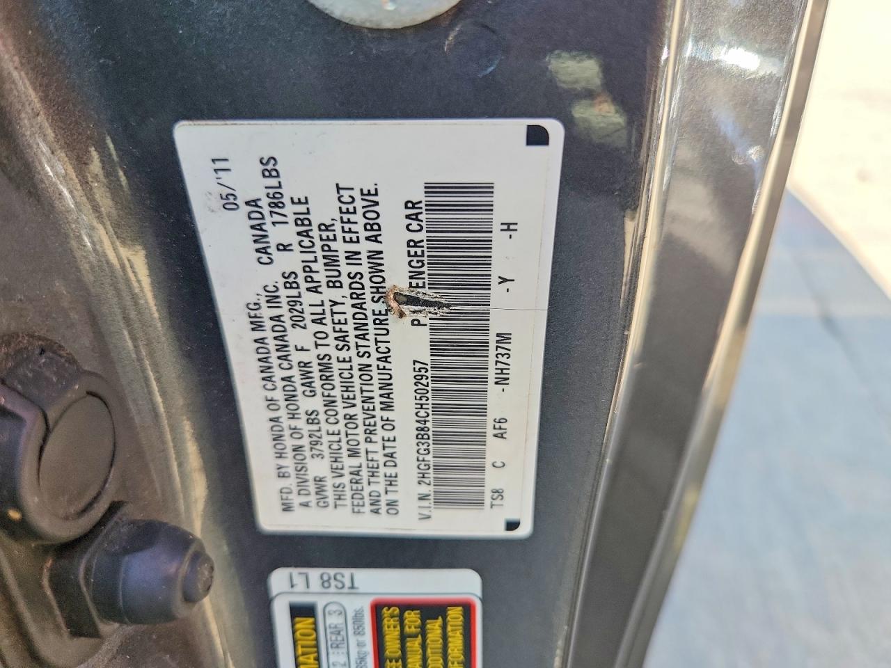 2012 Honda Civic Ex Gray vin: 2HGFG3B84CH502957