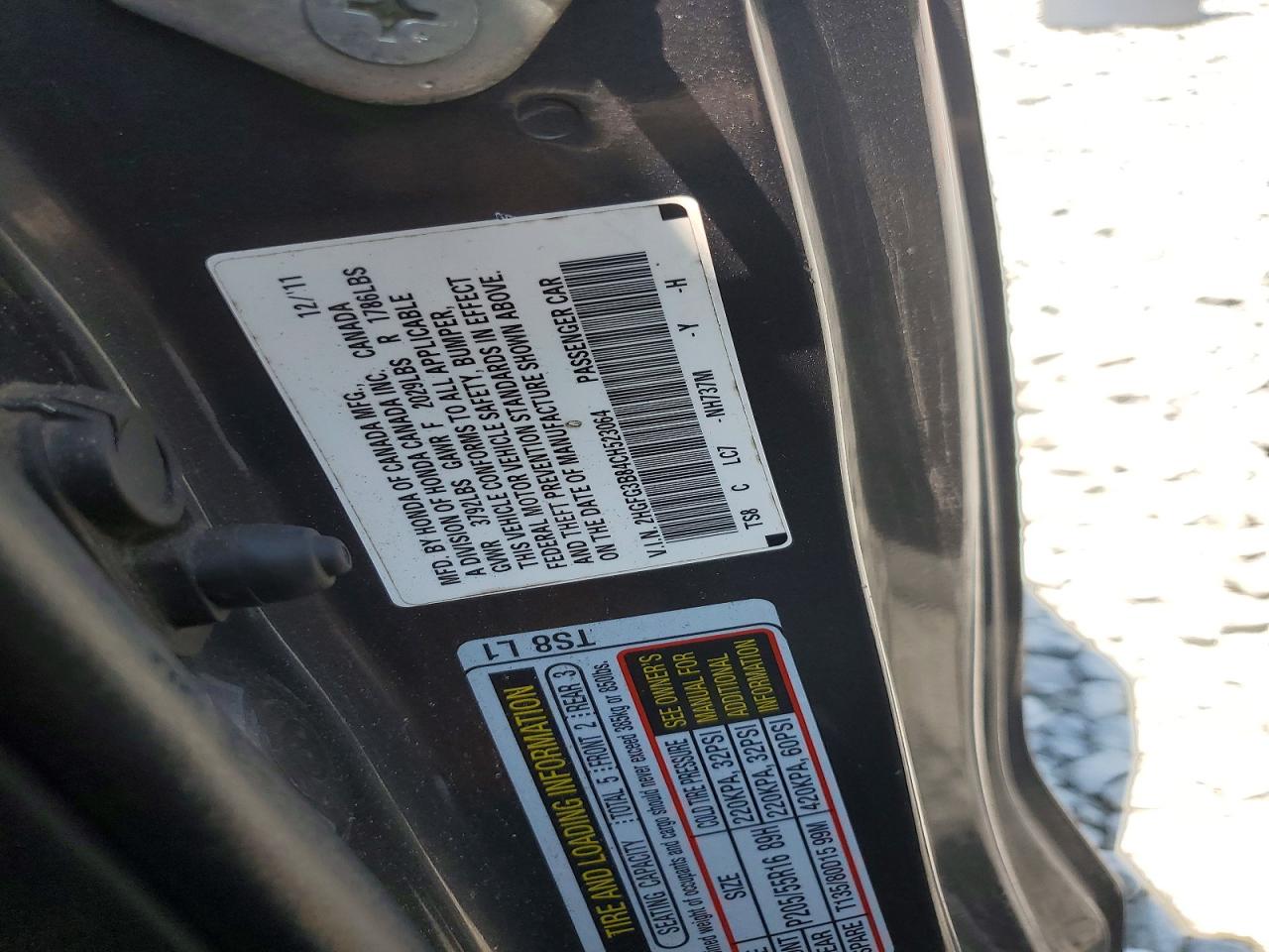 2012 Honda Civic Ex Charcoal vin: 2HGFG3B84CH523064