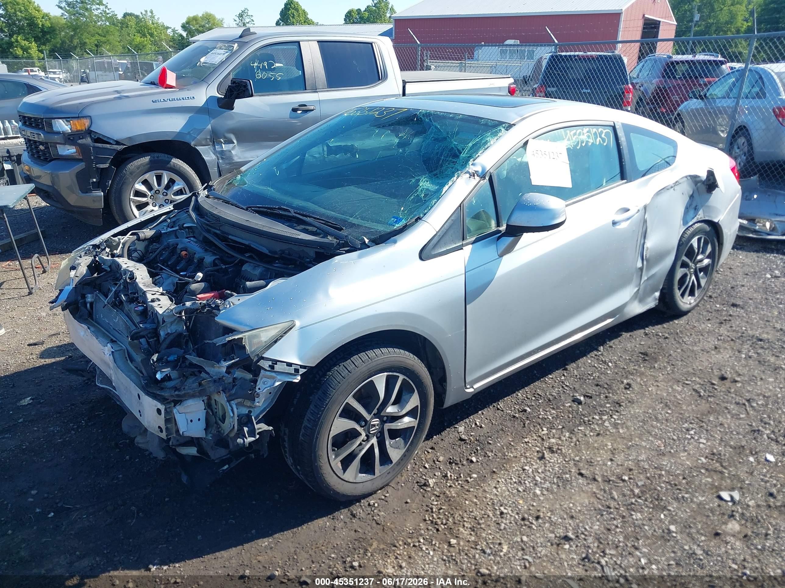 2013 Honda Civic Ex Серебряный vin: 2HGFG3B84DH505908