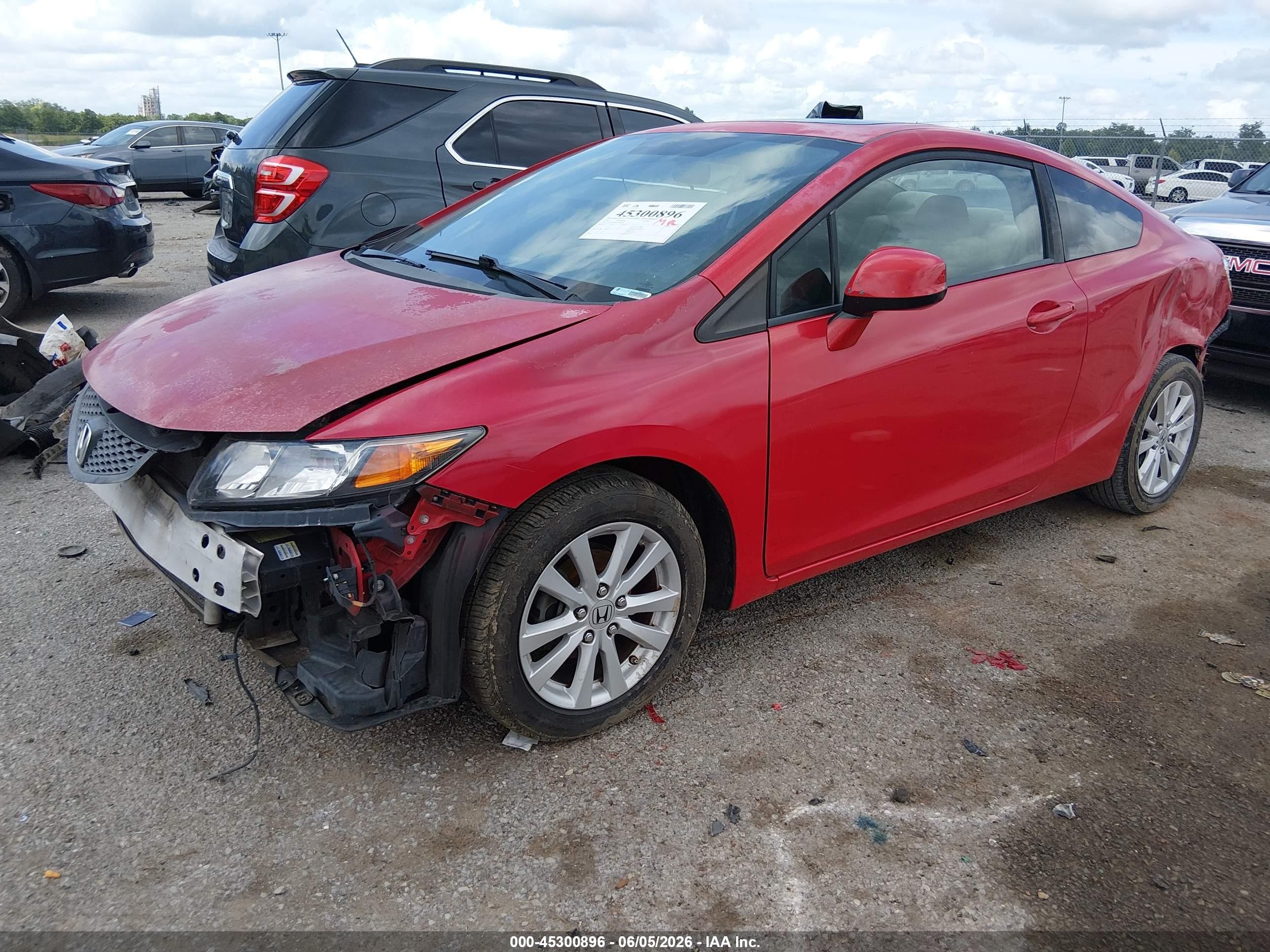 2012 Honda Civic Ex Red vin: 2HGFG3B85CH526989