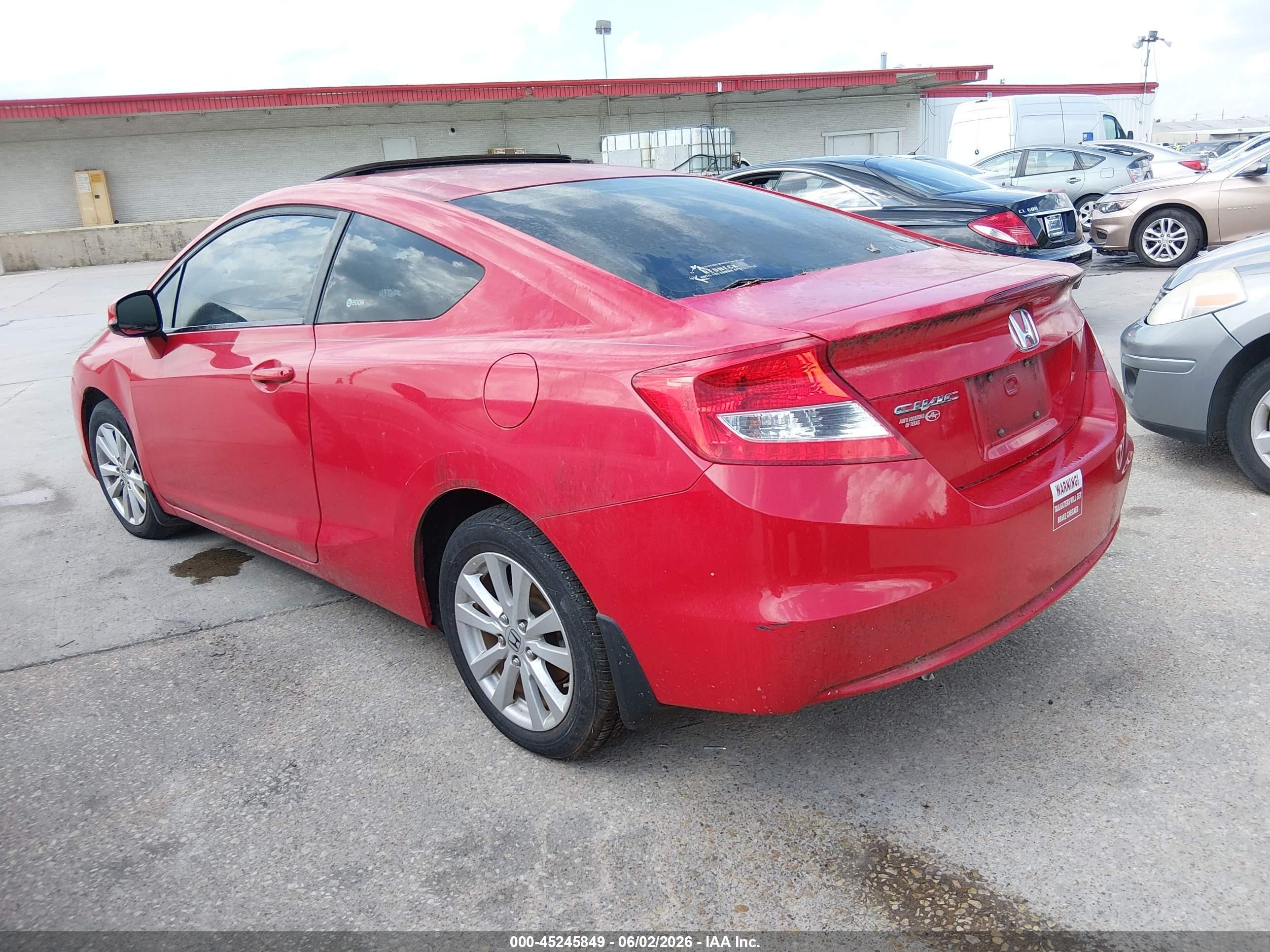2012 Honda Civic Ex Red vin: 2HGFG3B85CH561077