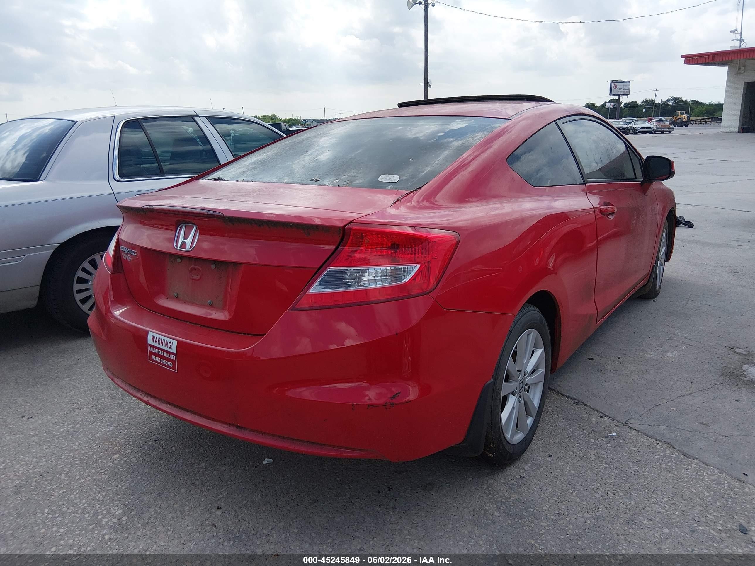 2012 Honda Civic Ex Red vin: 2HGFG3B85CH561077