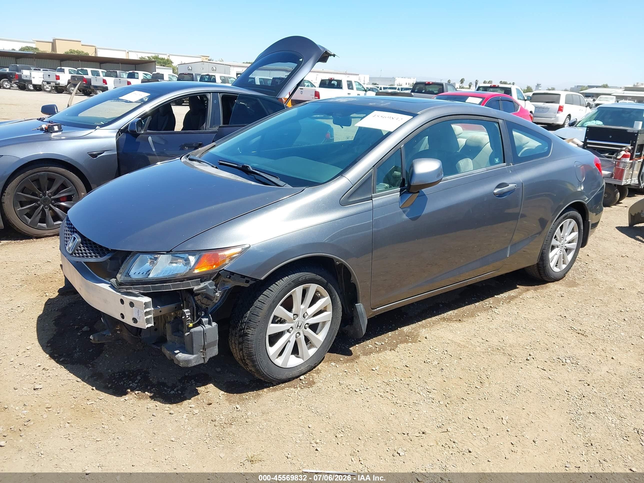 2012 Honda Civic Ex Gray vin: 2HGFG3B86CH526662