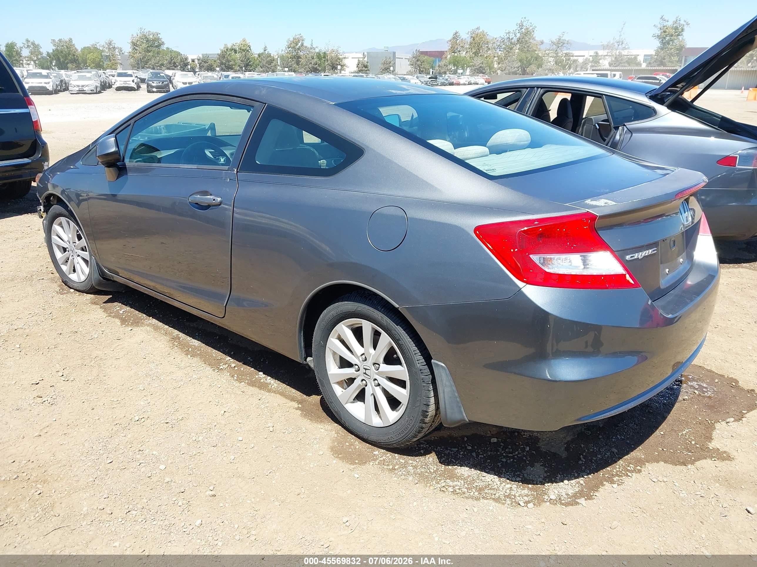 2012 Honda Civic Ex Gray vin: 2HGFG3B86CH526662
