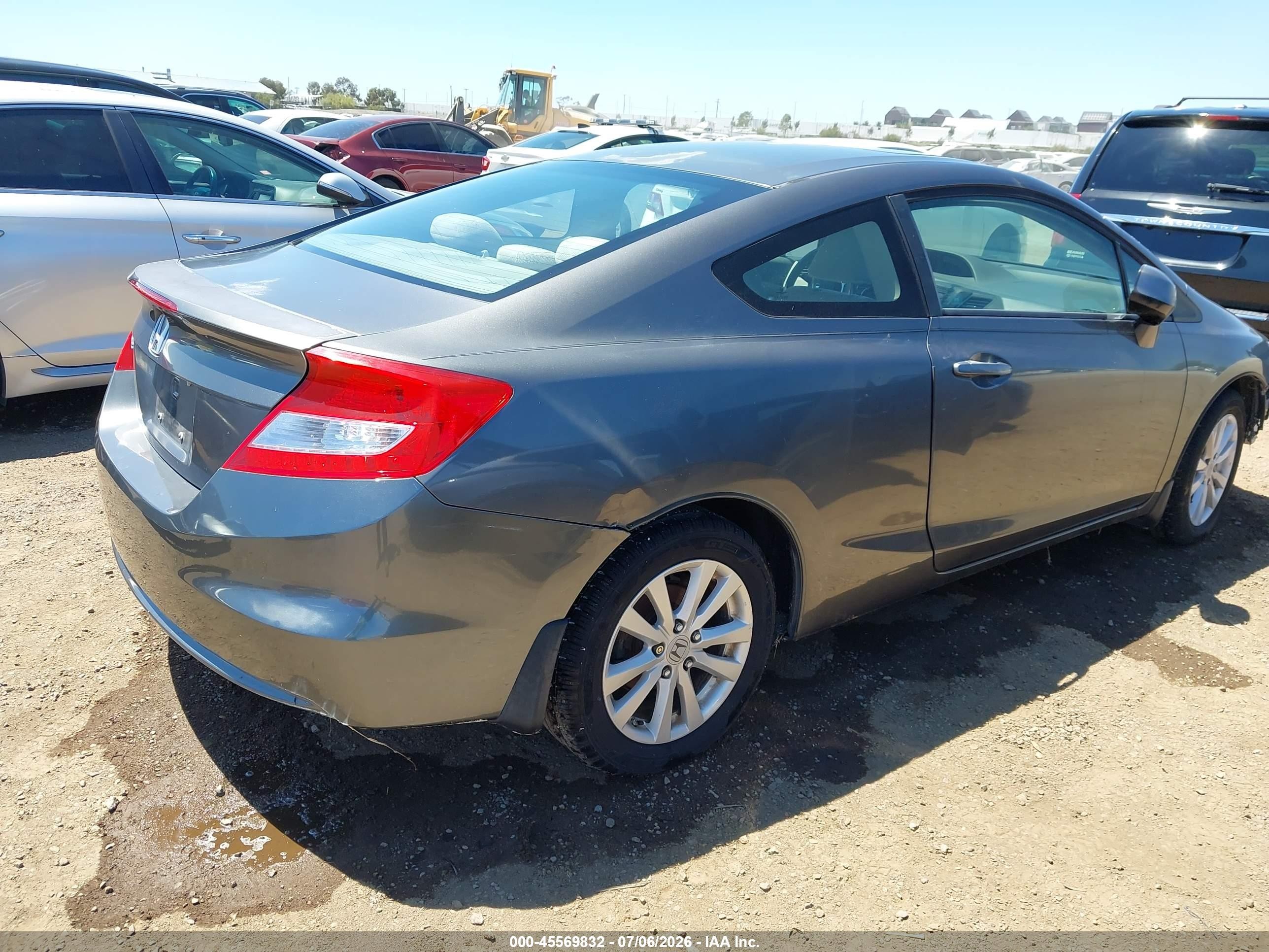 2012 Honda Civic Ex Gray vin: 2HGFG3B86CH526662