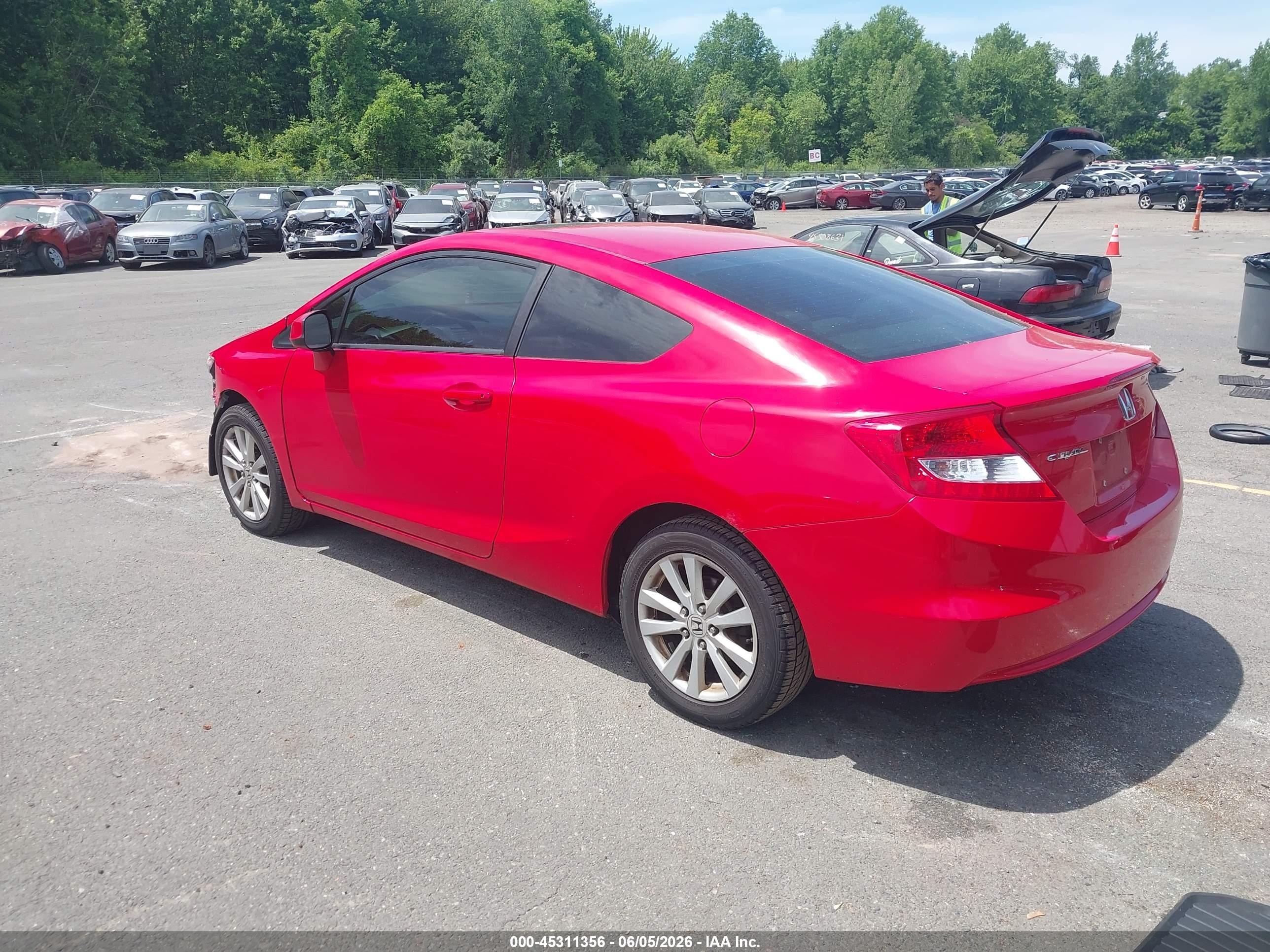 2012 Honda Civic Ex Red vin: 2HGFG3B86CH539587