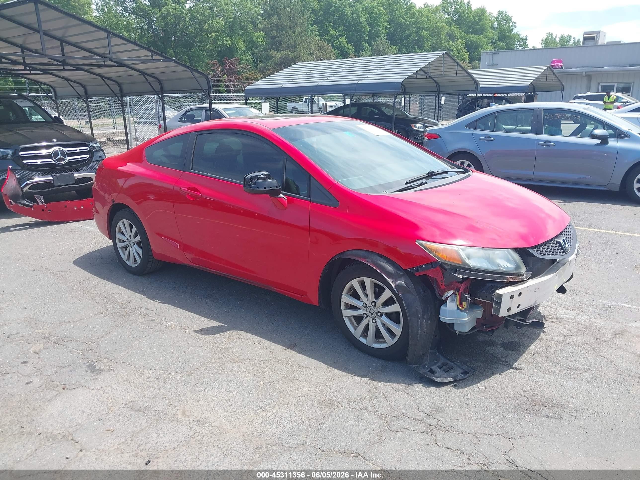 2012 Honda Civic Ex Red vin: 2HGFG3B86CH539587