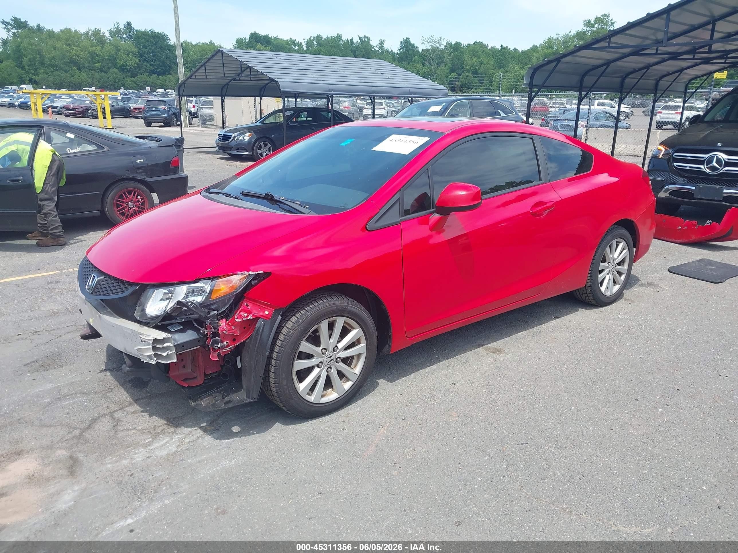 2012 Honda Civic Ex Red vin: 2HGFG3B86CH539587