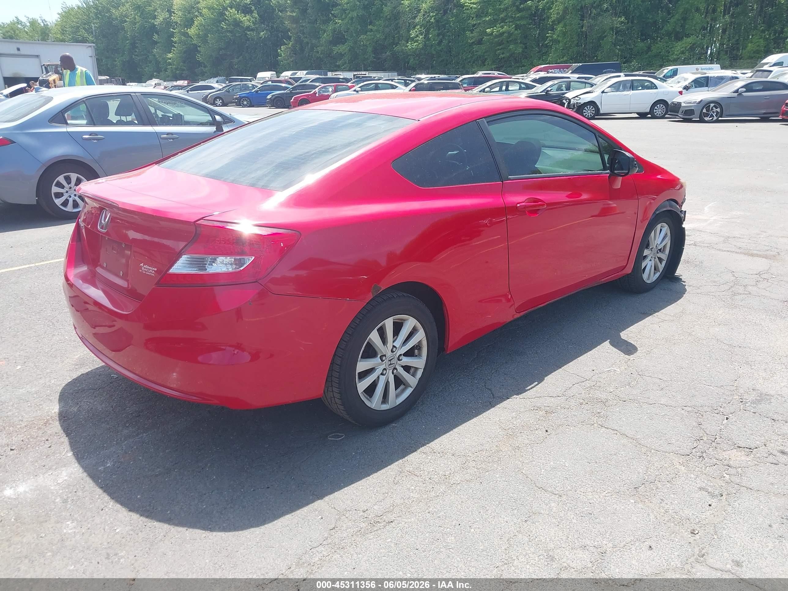 2012 Honda Civic Ex Red vin: 2HGFG3B86CH539587