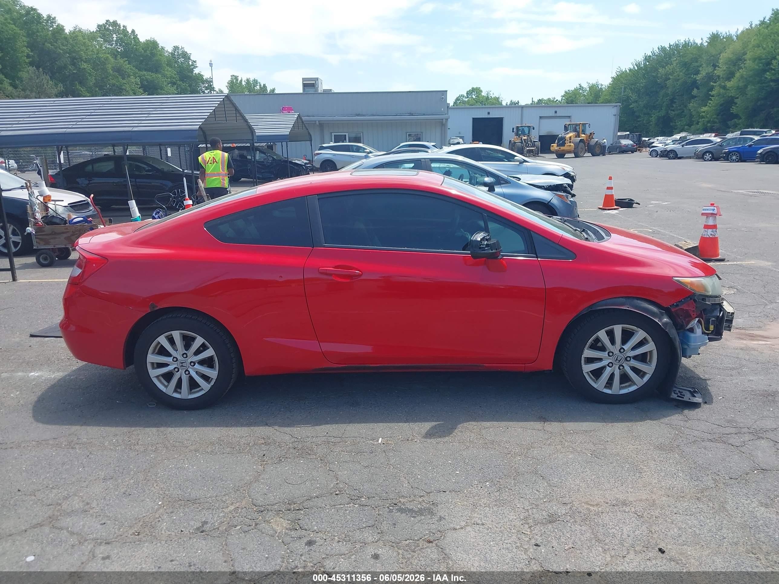 2012 Honda Civic Ex Red vin: 2HGFG3B86CH539587