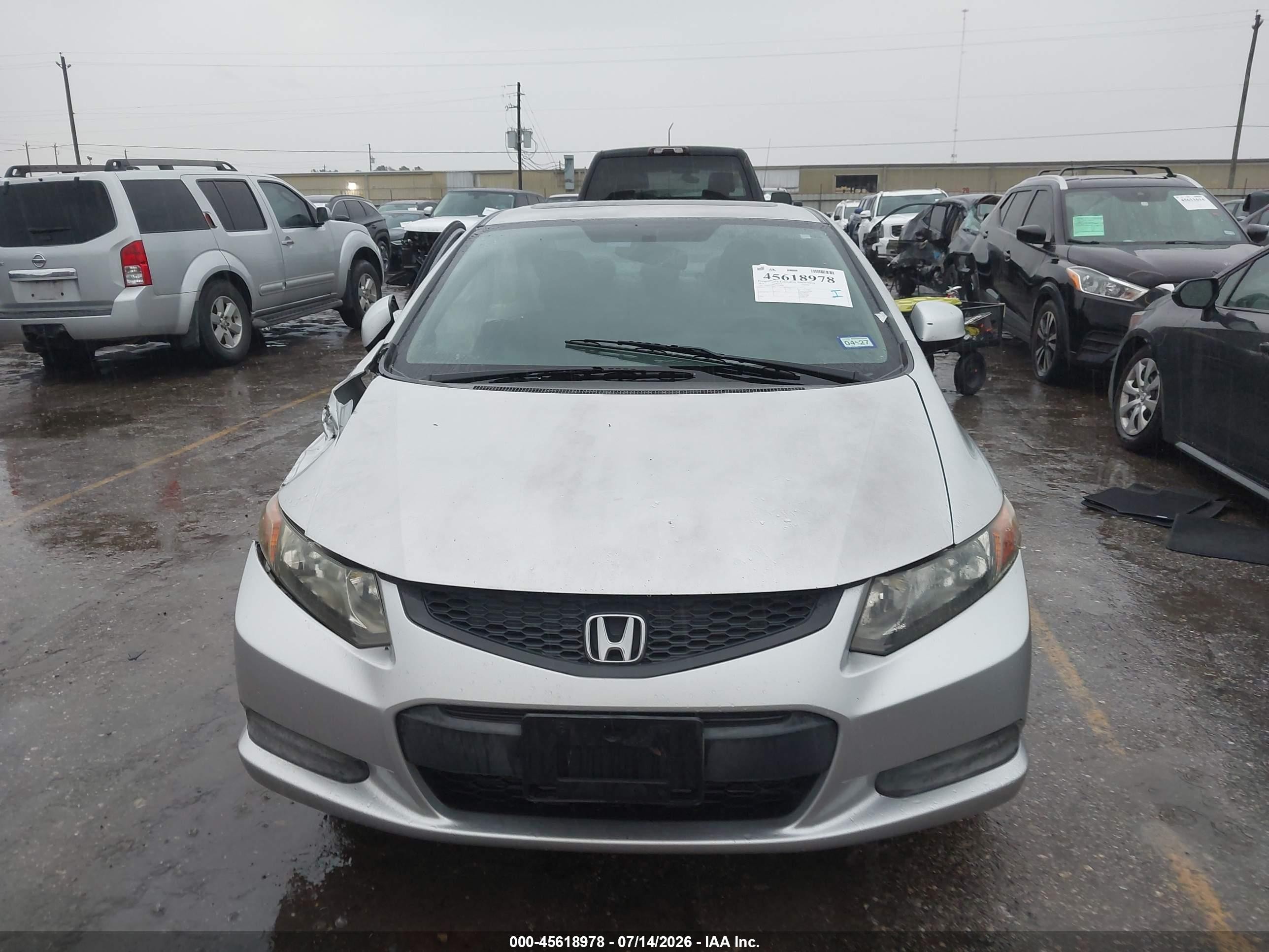 2012 Honda Civic Ex Серебряный vin: 2HGFG3B86CH544093