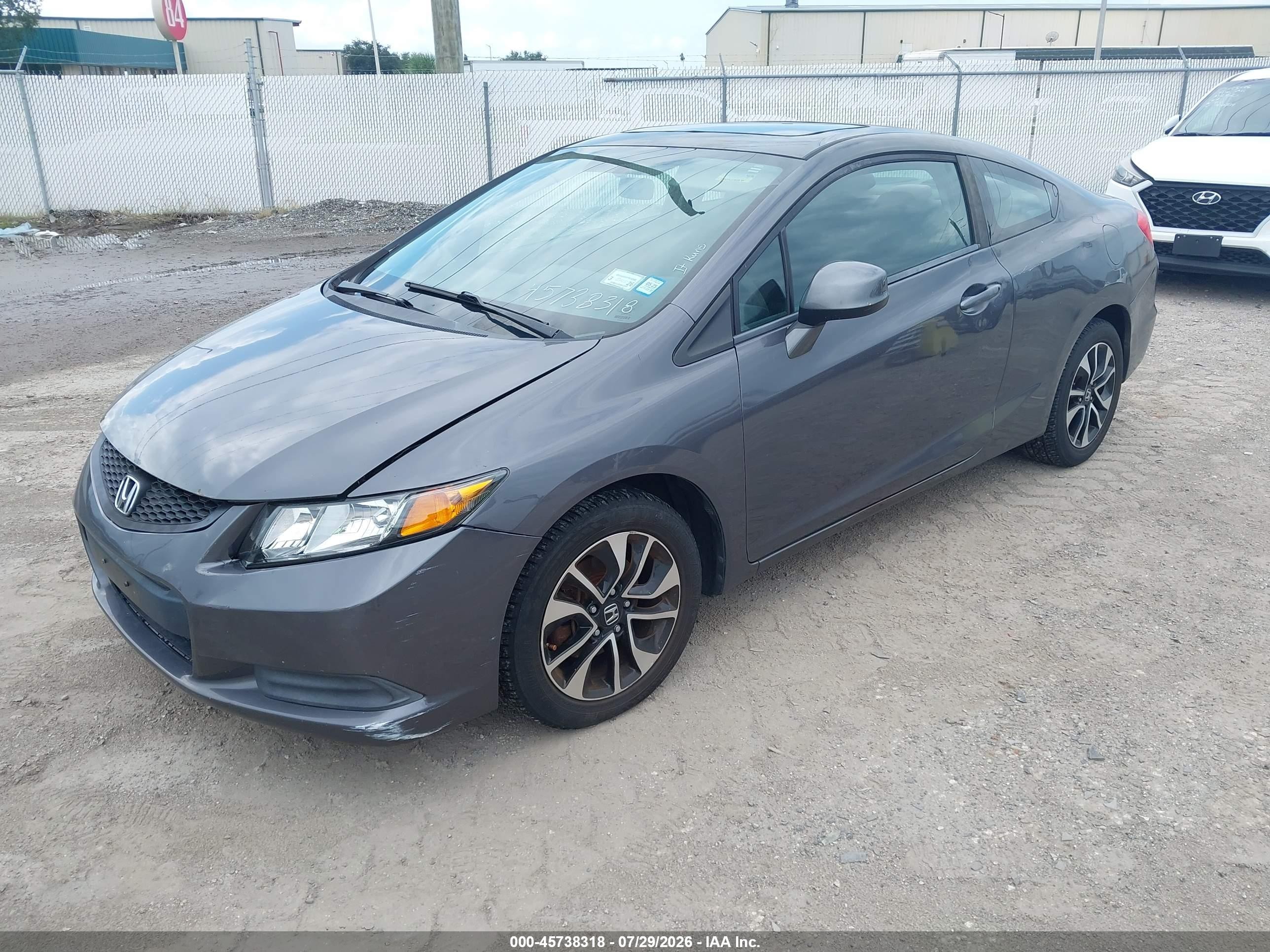 2013 Honda Civic Ex Gray vin: 2HGFG3B86DH514755