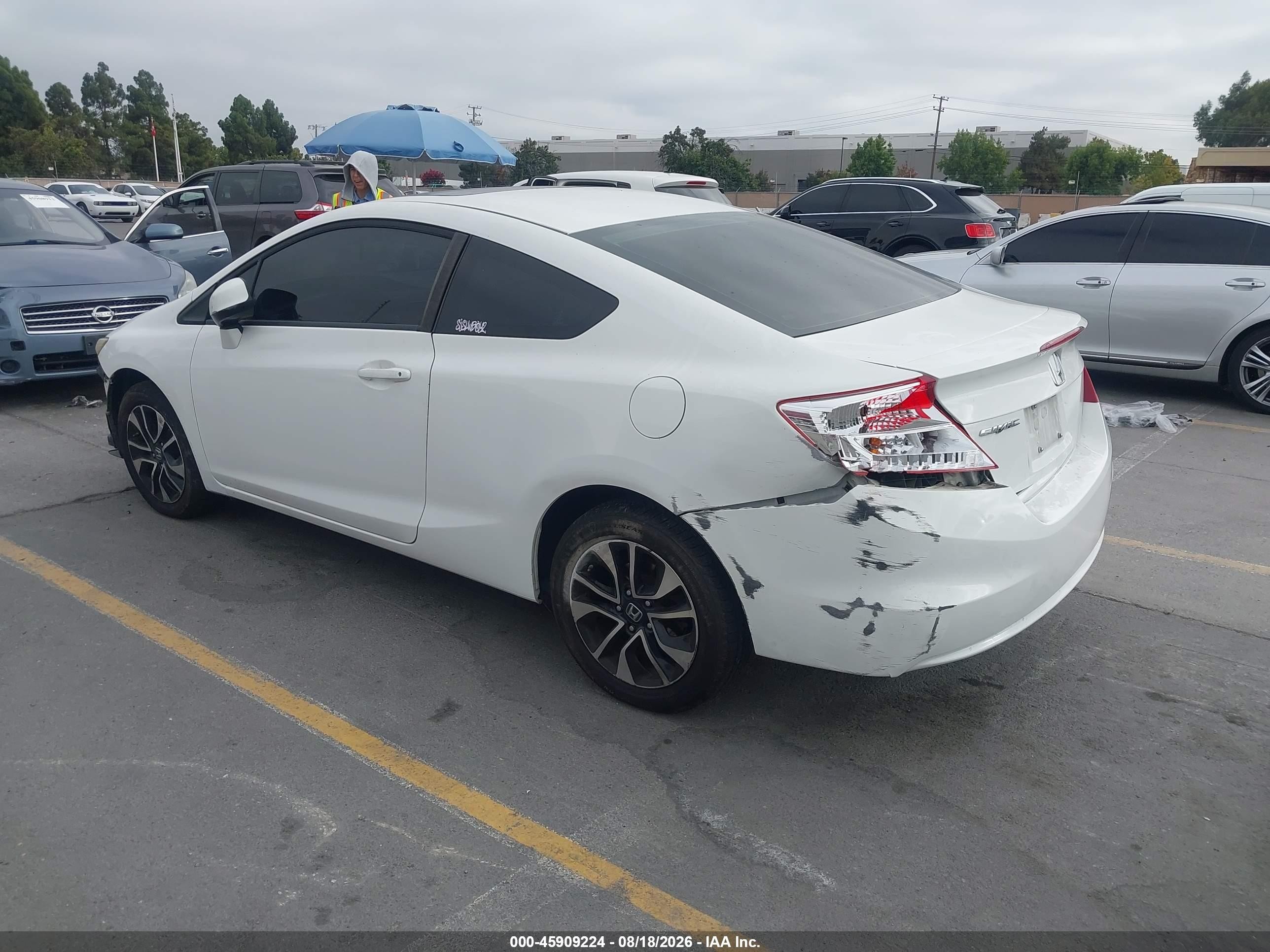 2013 Honda Civic Ex Белый vin: 2HGFG3B86DH515873