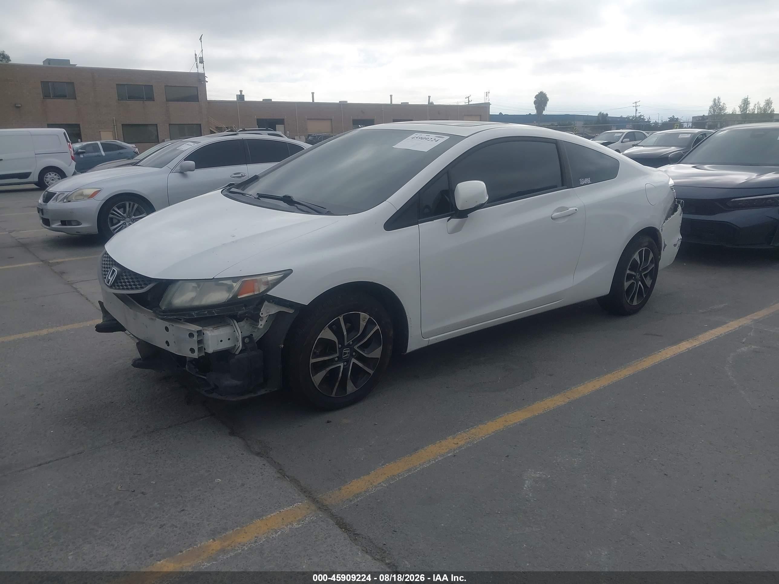 2013 Honda Civic Ex Белый vin: 2HGFG3B86DH515873