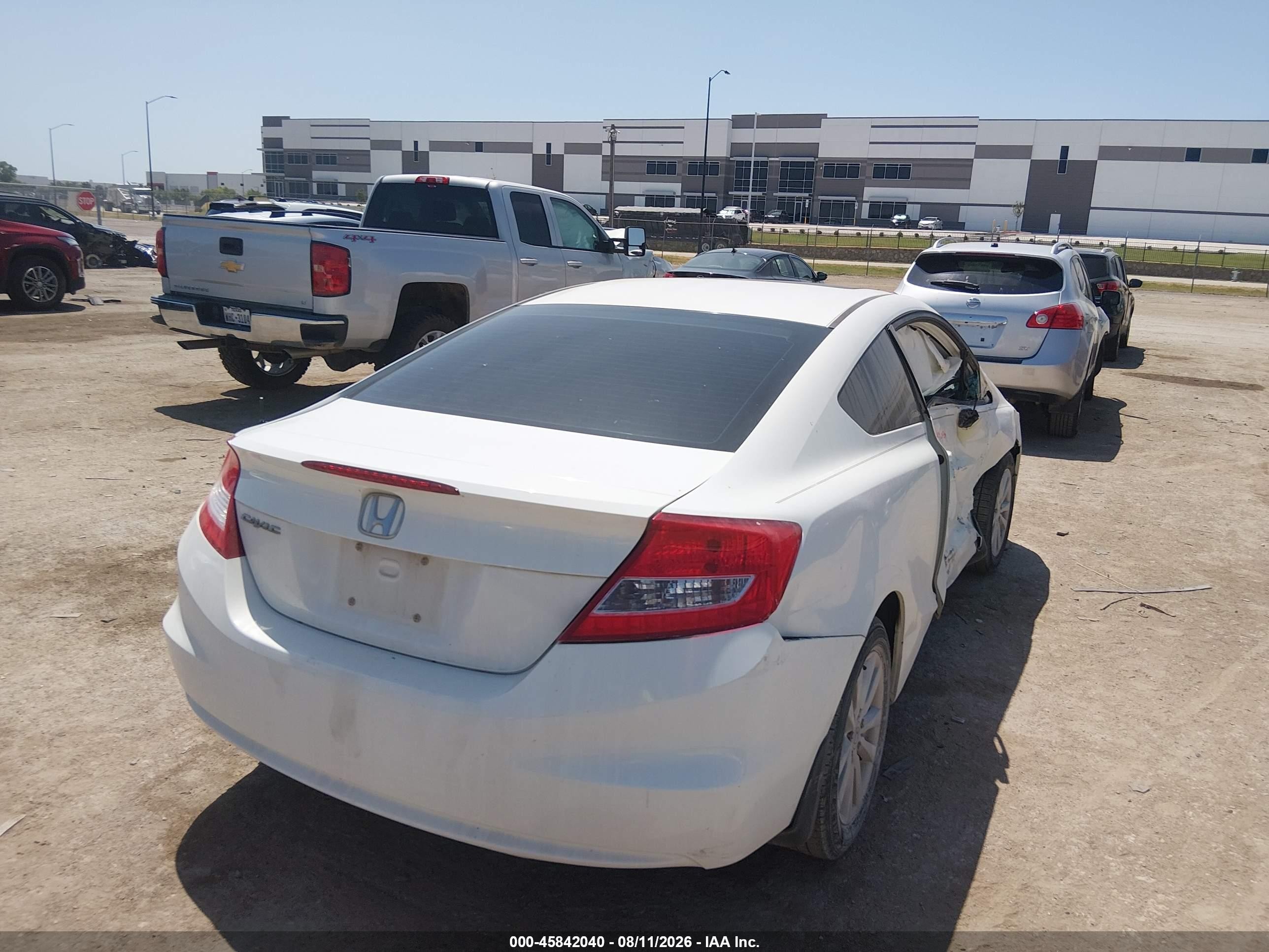 2012 Honda Civic Ex White vin: 2HGFG3B87CH545785