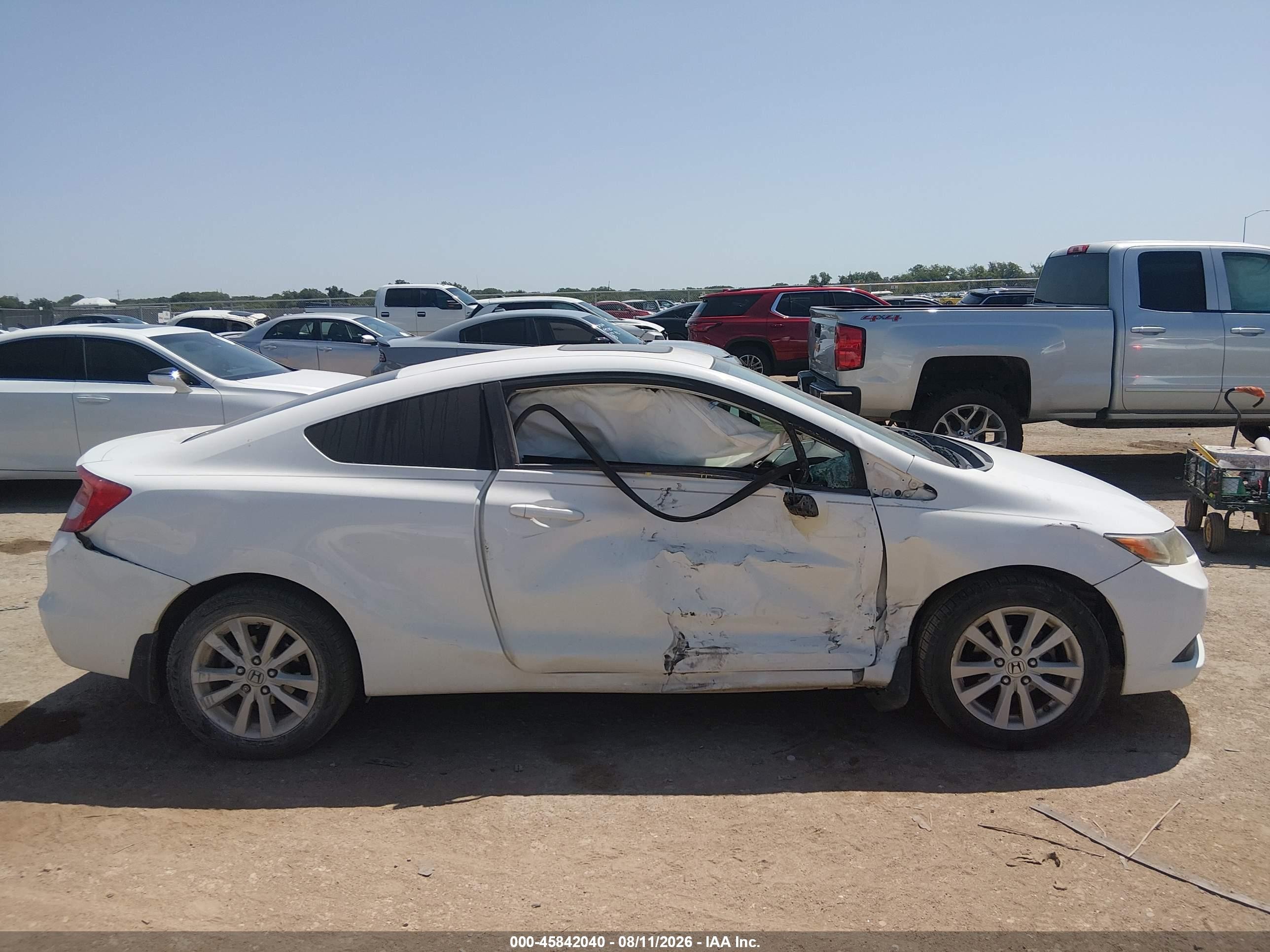 2012 Honda Civic Ex White vin: 2HGFG3B87CH545785
