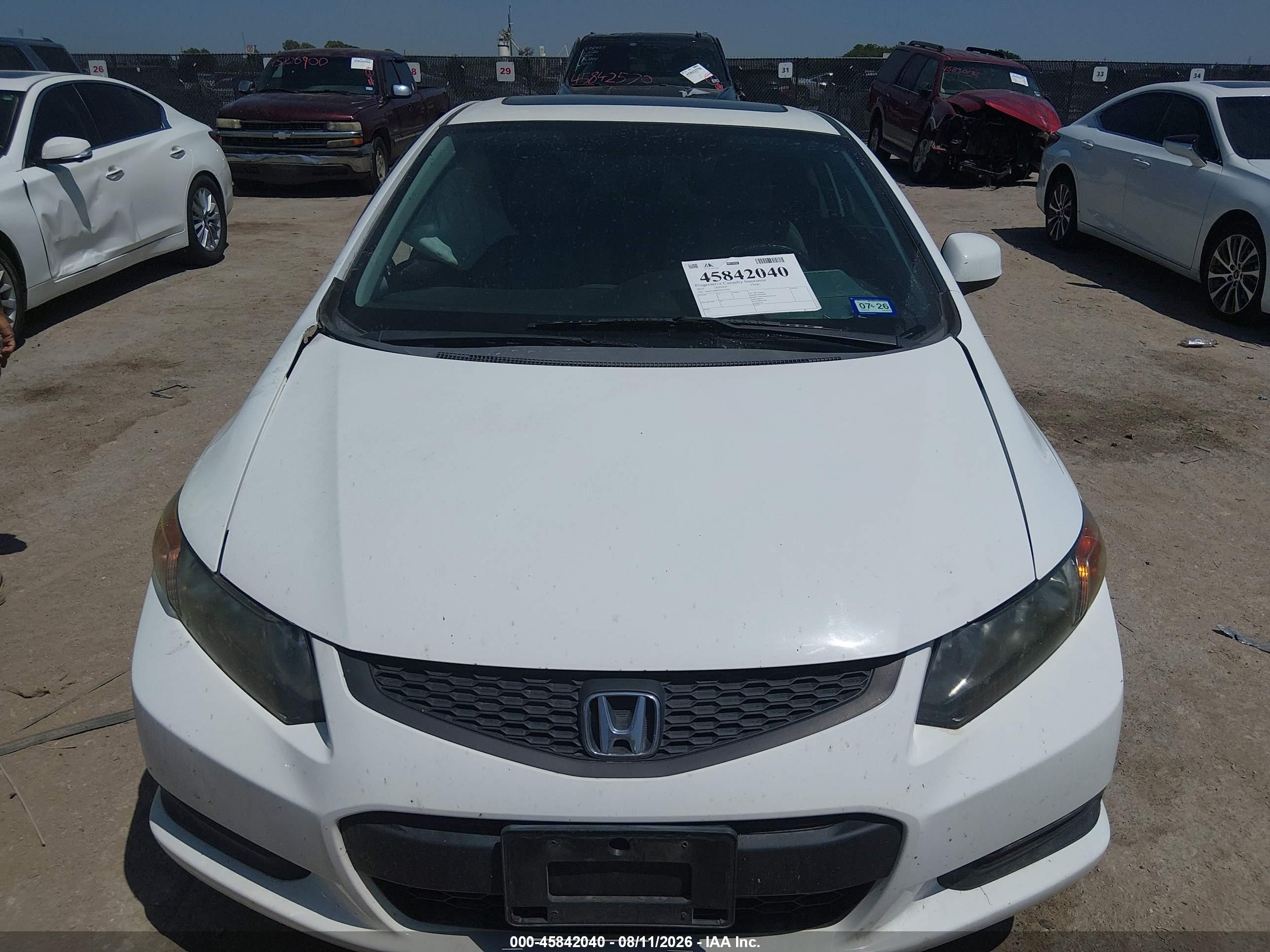 2012 Honda Civic Ex White vin: 2HGFG3B87CH545785