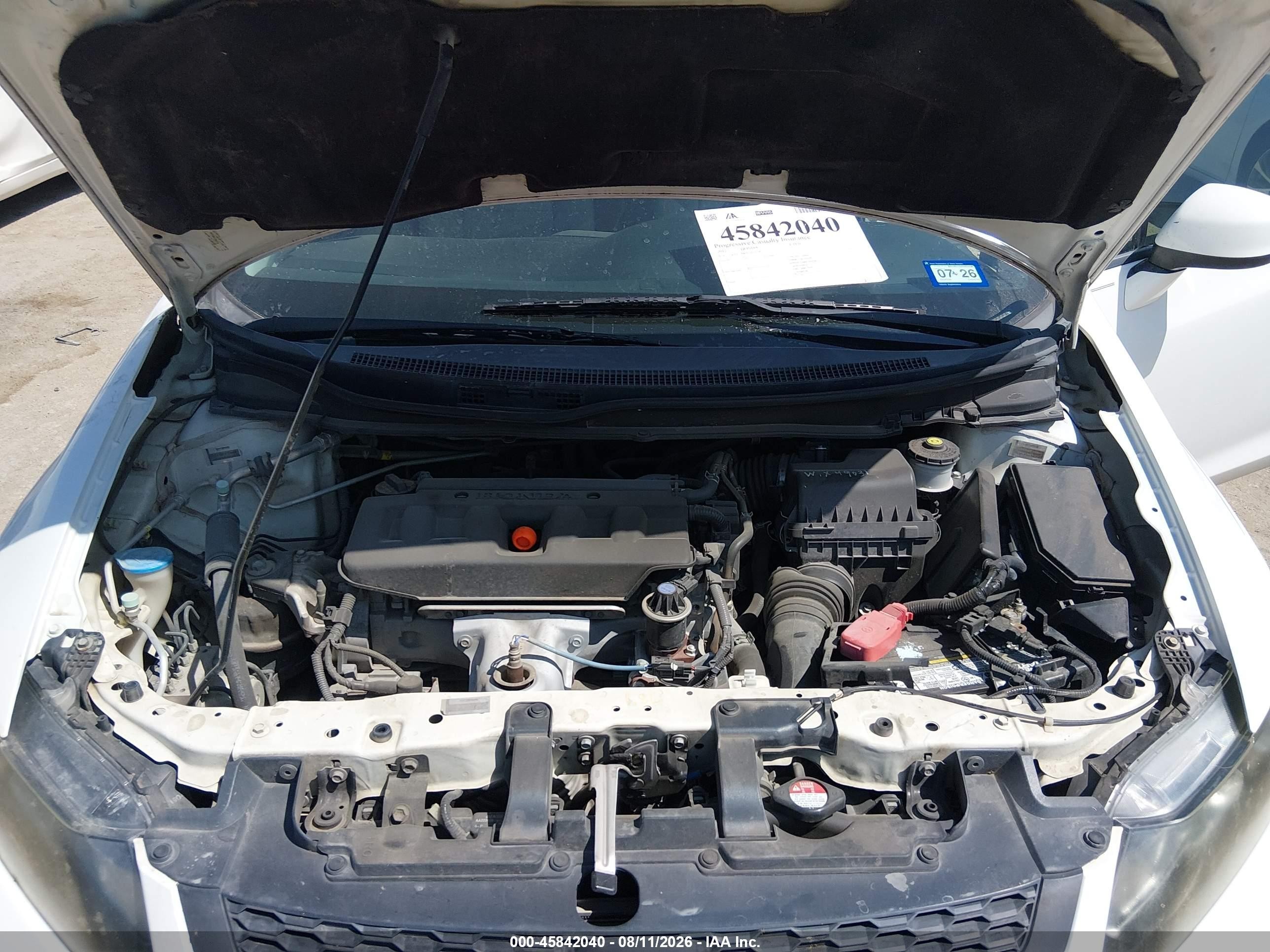 2012 Honda Civic Ex White vin: 2HGFG3B87CH545785