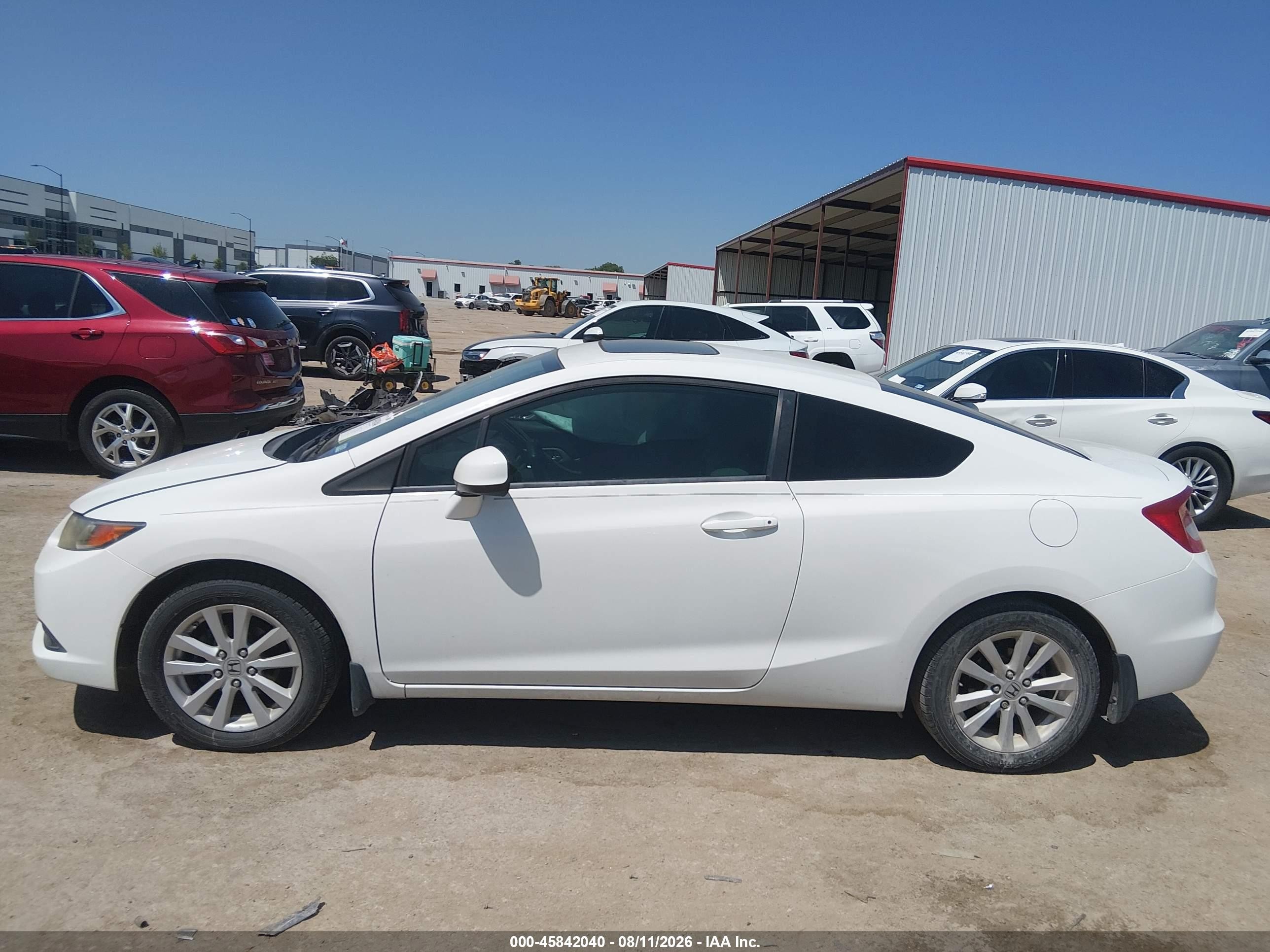2012 Honda Civic Ex White vin: 2HGFG3B87CH545785