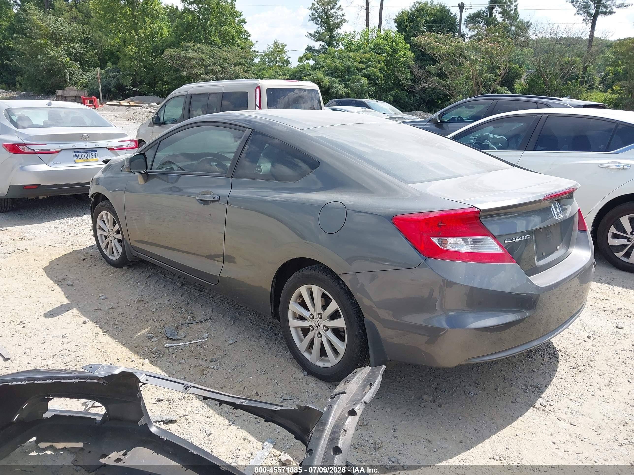 2012 Honda Civic Ex Gray vin: 2HGFG3B87CH560108
