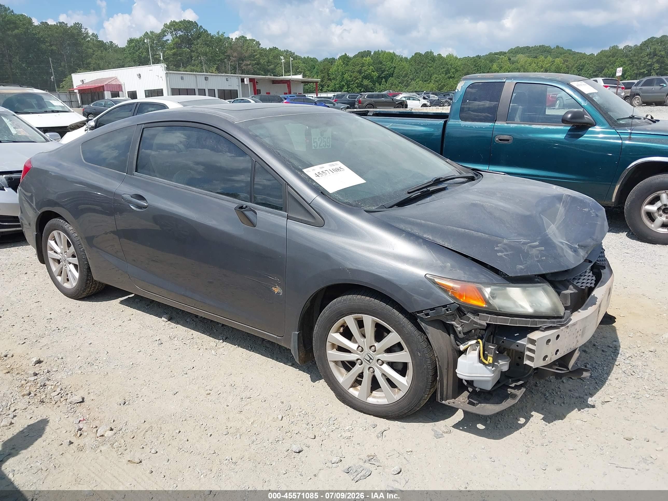 2012 Honda Civic Ex Gray vin: 2HGFG3B87CH560108