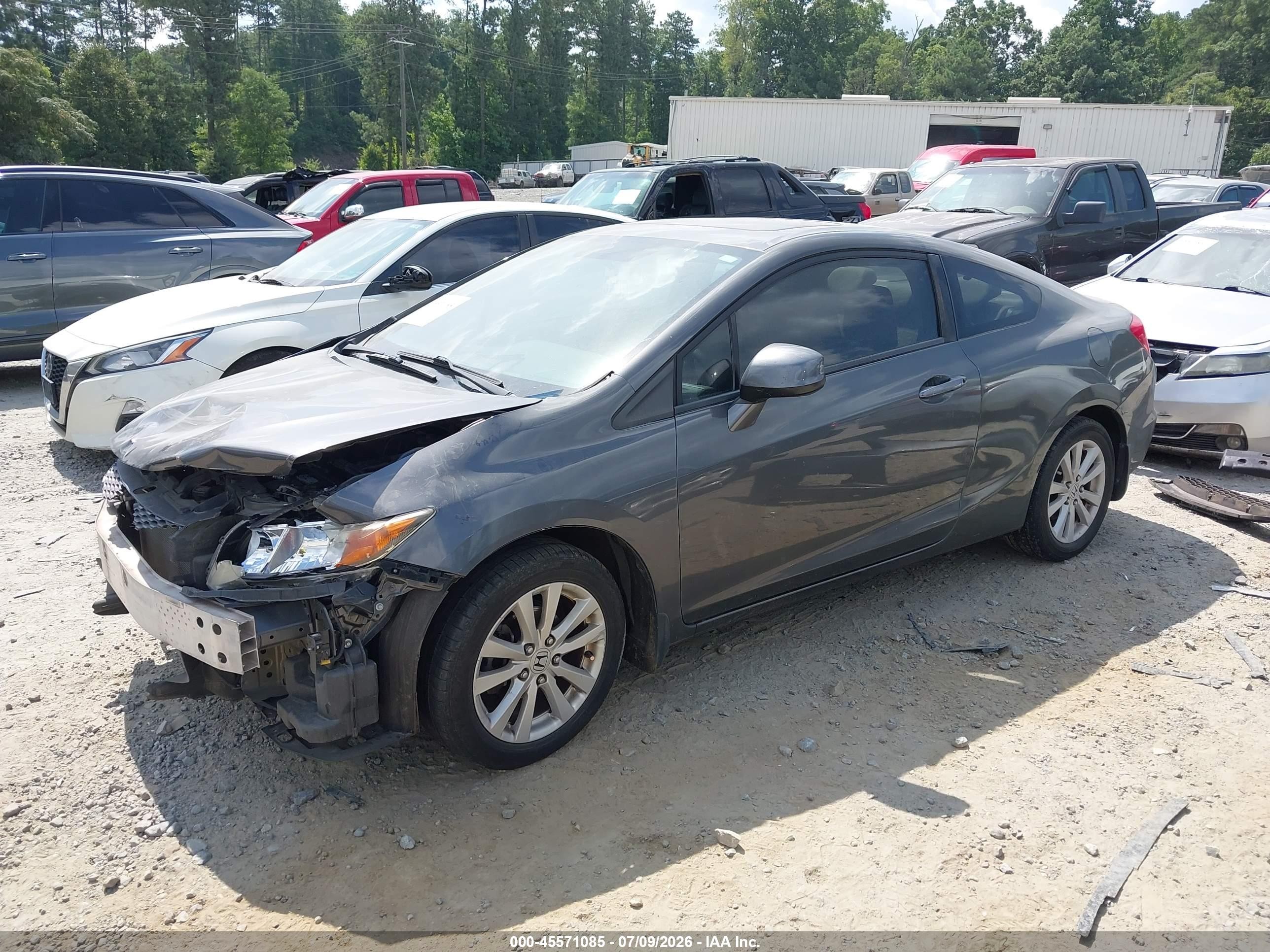 2012 Honda Civic Ex Gray vin: 2HGFG3B87CH560108