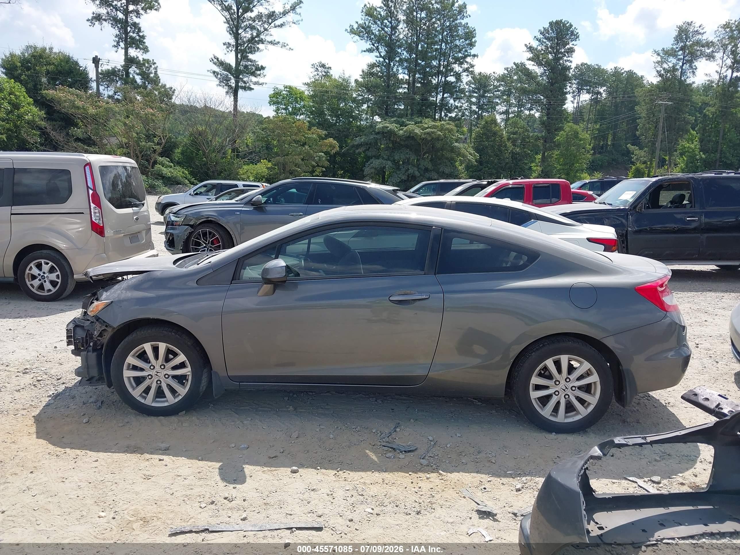 2012 Honda Civic Ex Gray vin: 2HGFG3B87CH560108