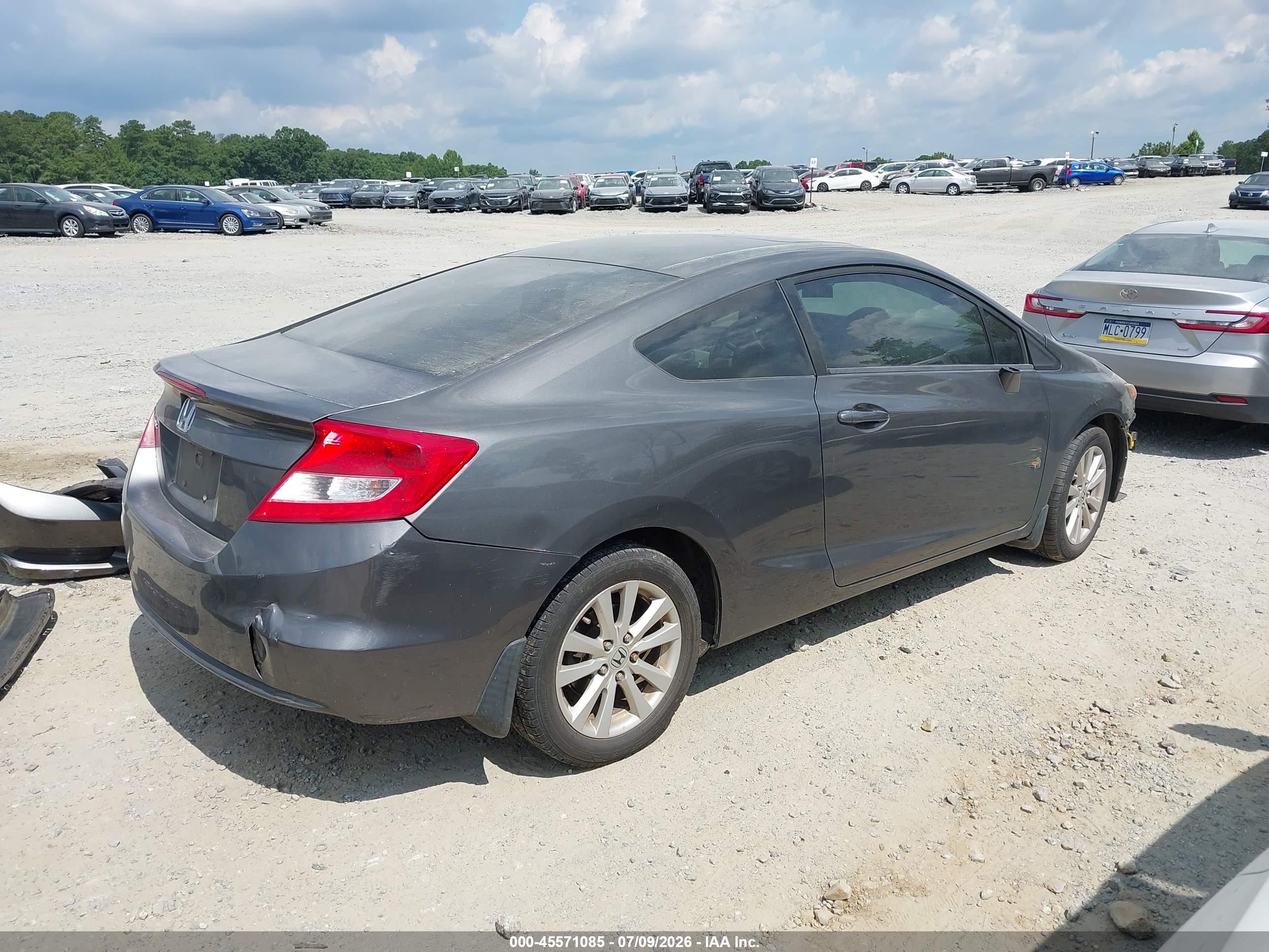 2012 Honda Civic Ex Gray vin: 2HGFG3B87CH560108