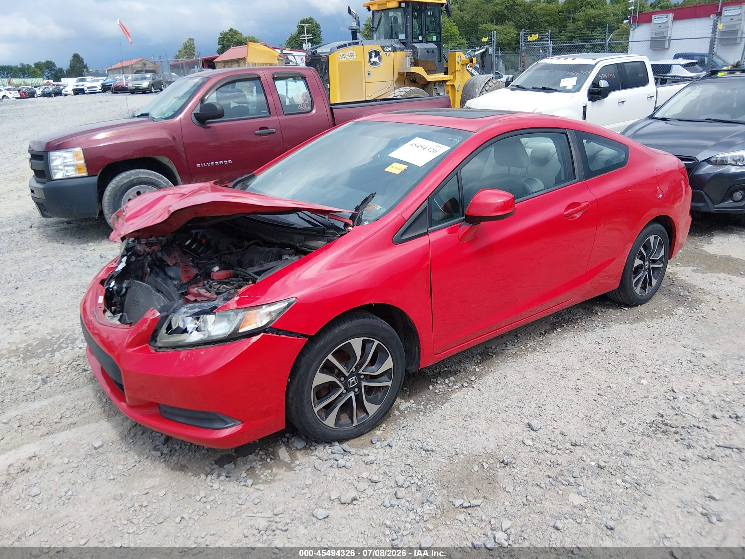 2013 Honda Civic Ex Red vin: 2HGFG3B87DH510178