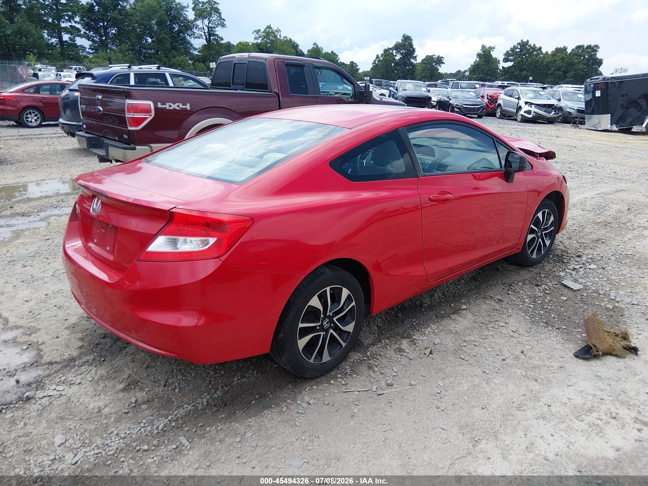 2013 Honda Civic Ex Red vin: 2HGFG3B87DH510178