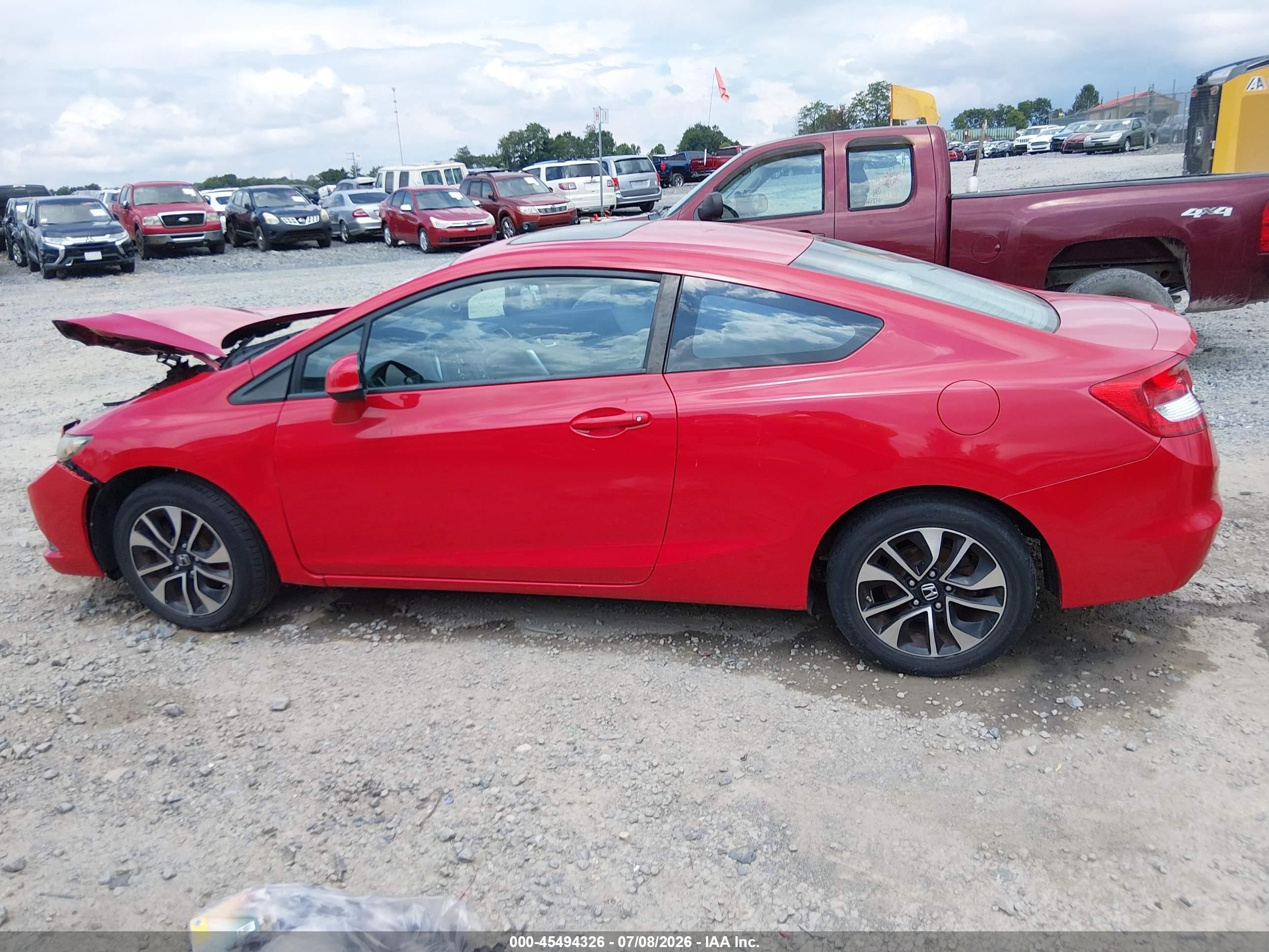 2013 Honda Civic Ex Red vin: 2HGFG3B87DH510178