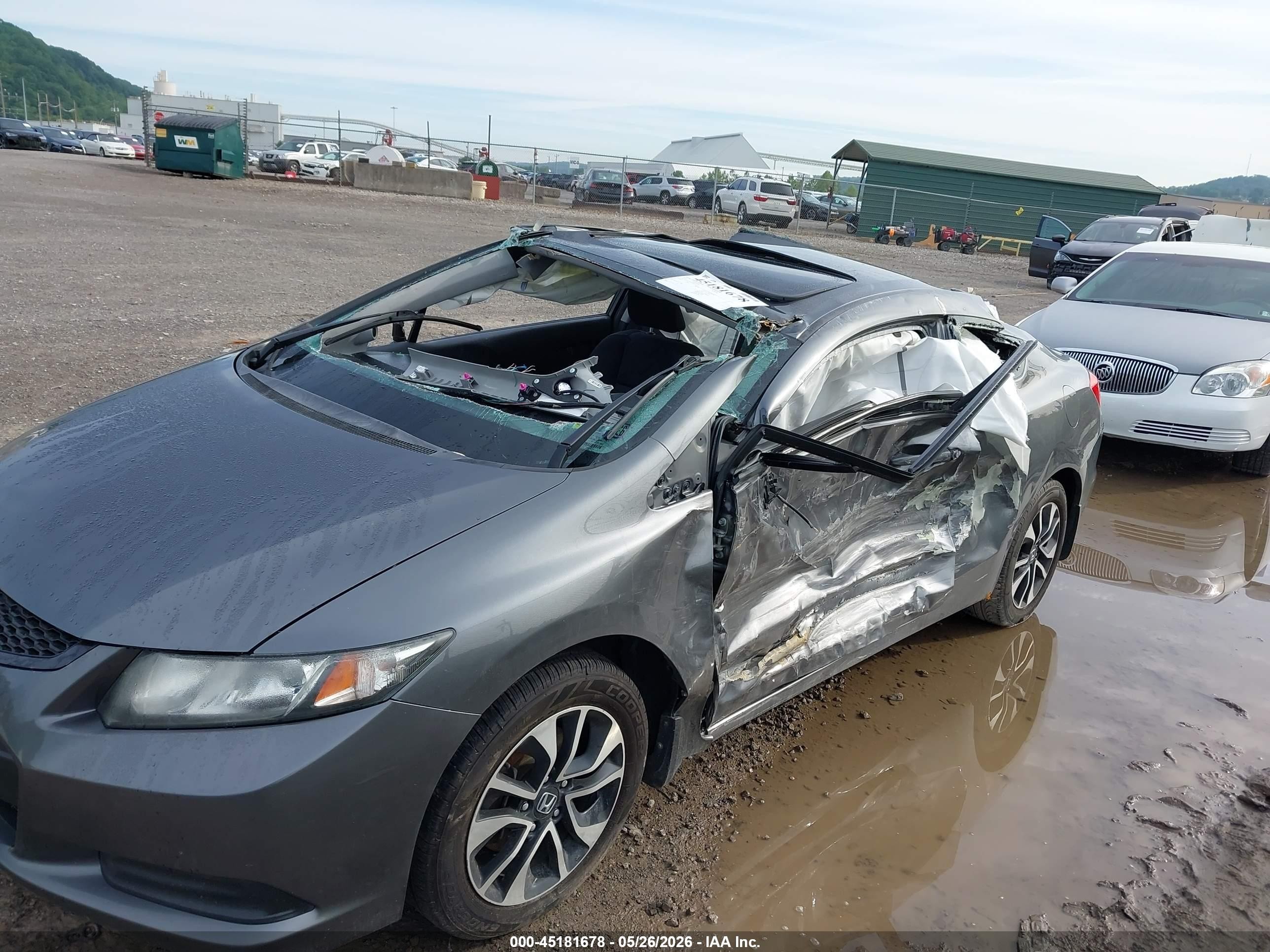 2013 Honda Civic Ex Gray vin: 2HGFG3B87DH518149