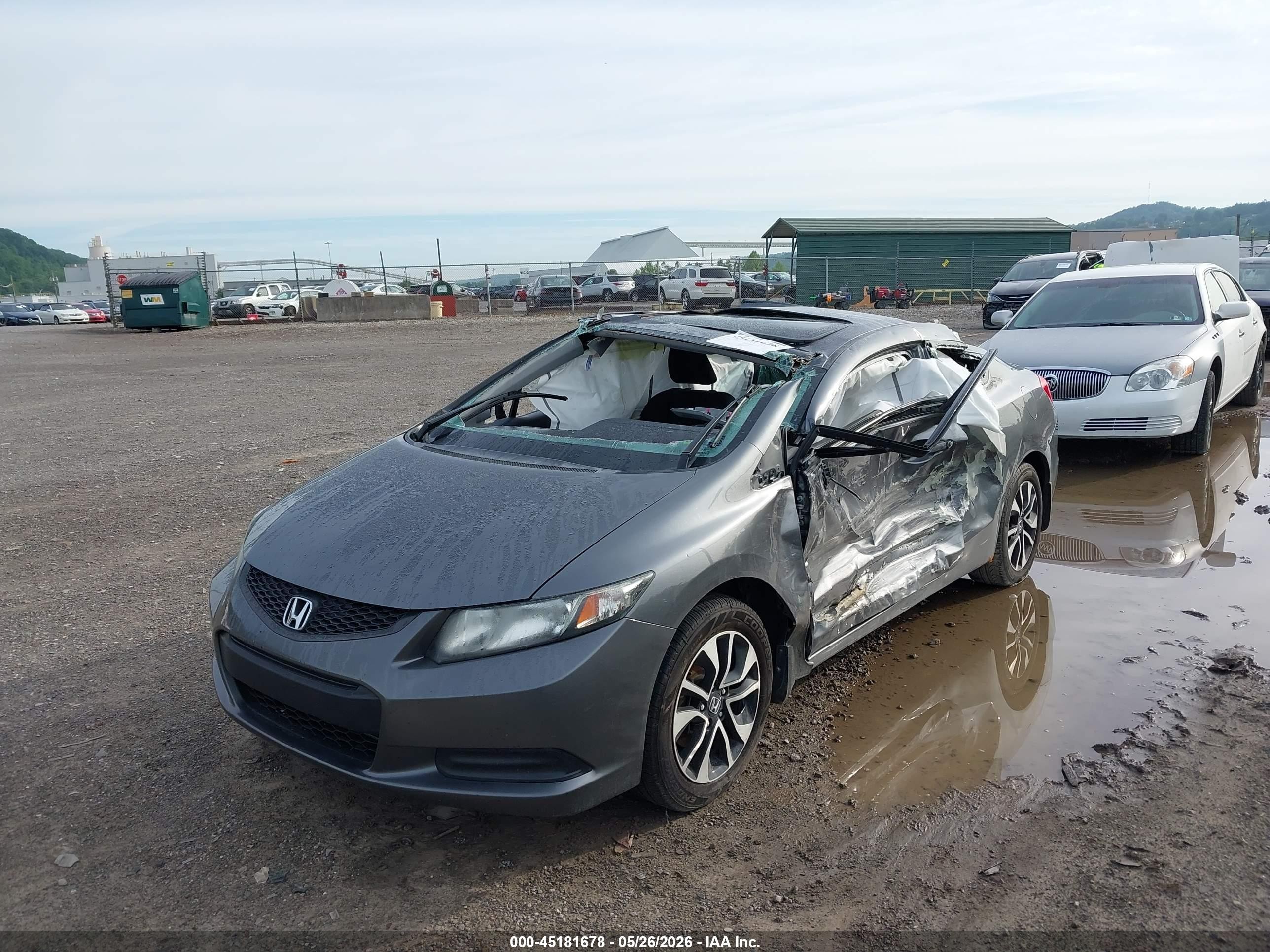 2013 Honda Civic Ex Gray vin: 2HGFG3B87DH518149